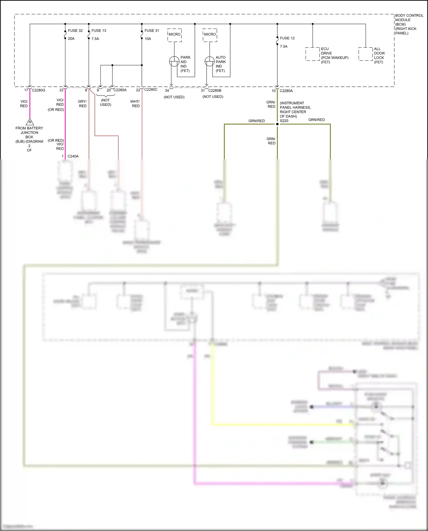 Wiring diagram starting/ charging system for Ford Mustang VI facelift (2017-2023) (3 of 6)
