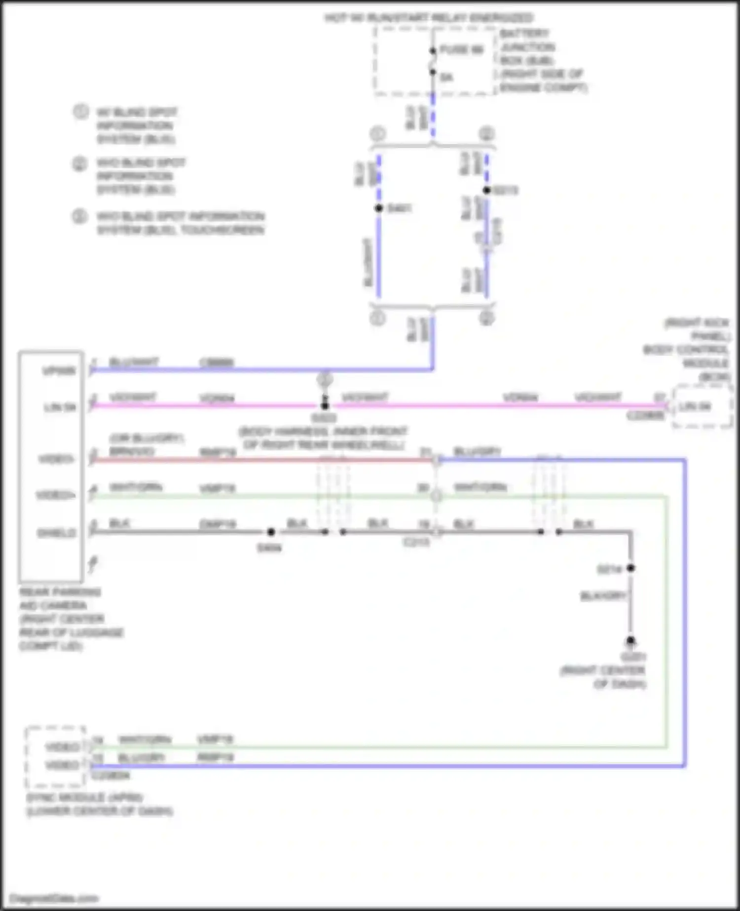 Mustang Ford VII (2022-2024): Rear camera circuit