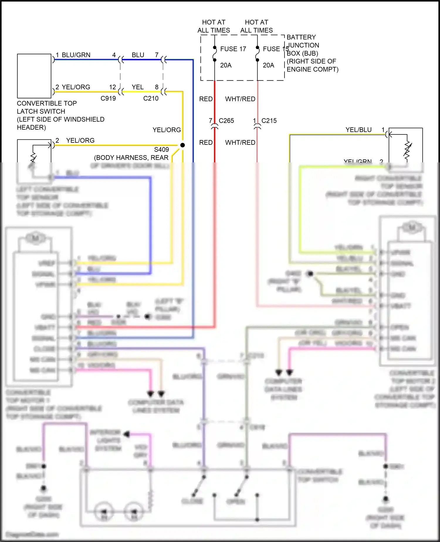 Wiring diagram blu/grn for Ford Mustang VII (2022-2024) (10 of 54)