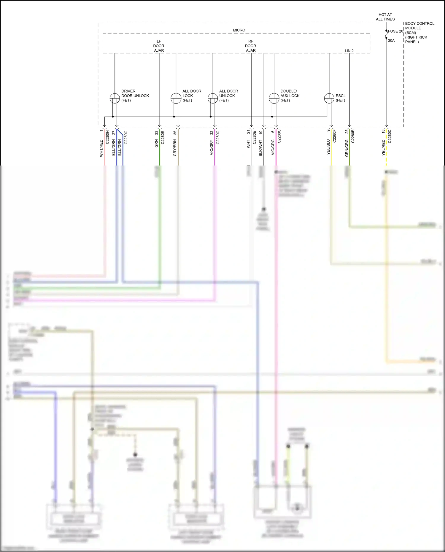 Wiring diagram blu/grn for Ford Mustang VII (2022-2024) (2 of 54)