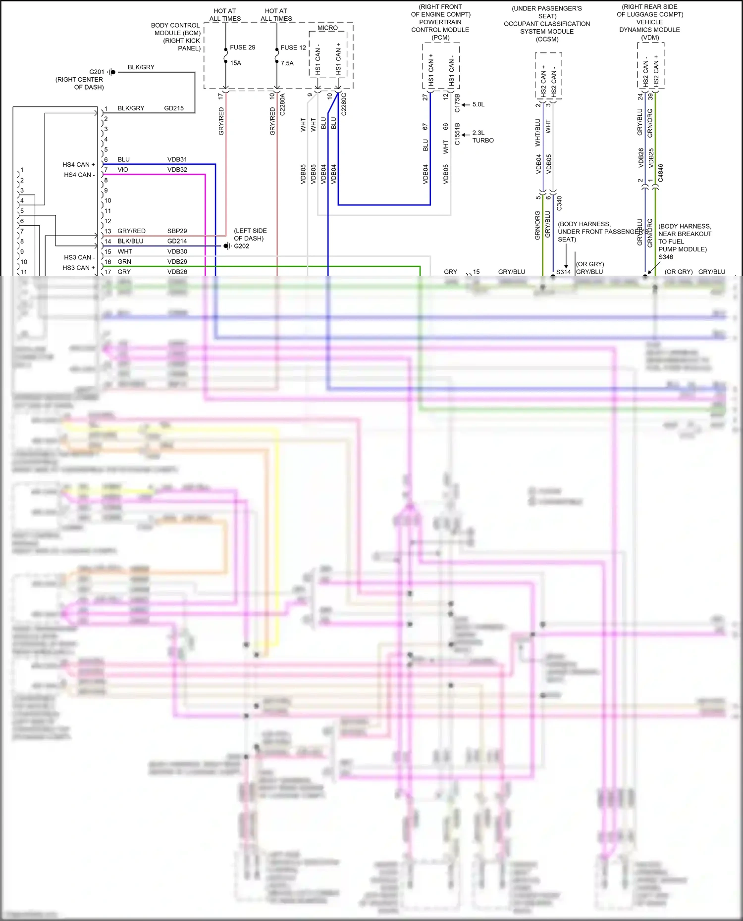 Wiring diagram body control module b for Ford Mustang VII (2022-2024) (3 of 11)