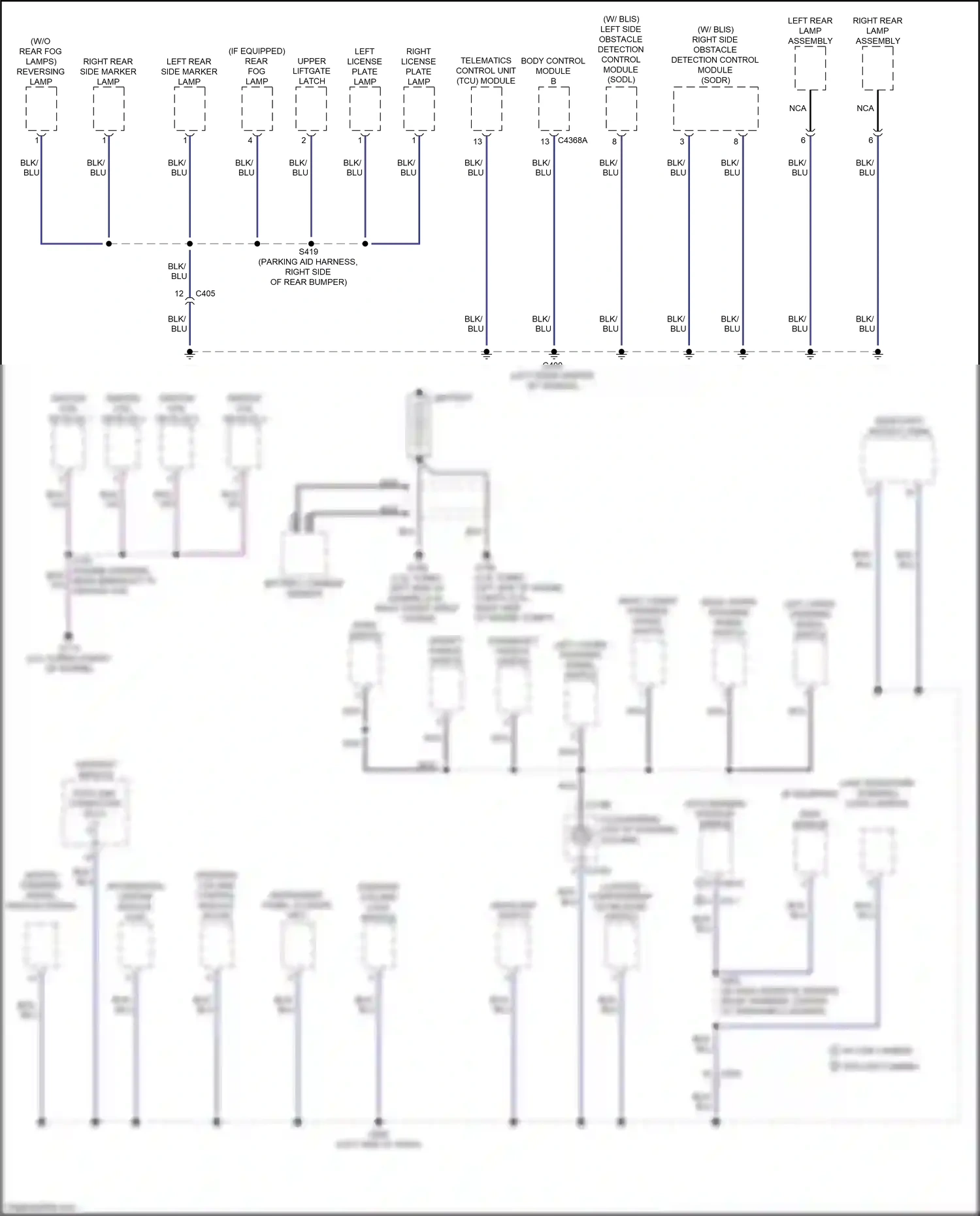 Wiring diagram downshift paddle switch for Ford Mustang VII (2022-2024) (1 of 3)