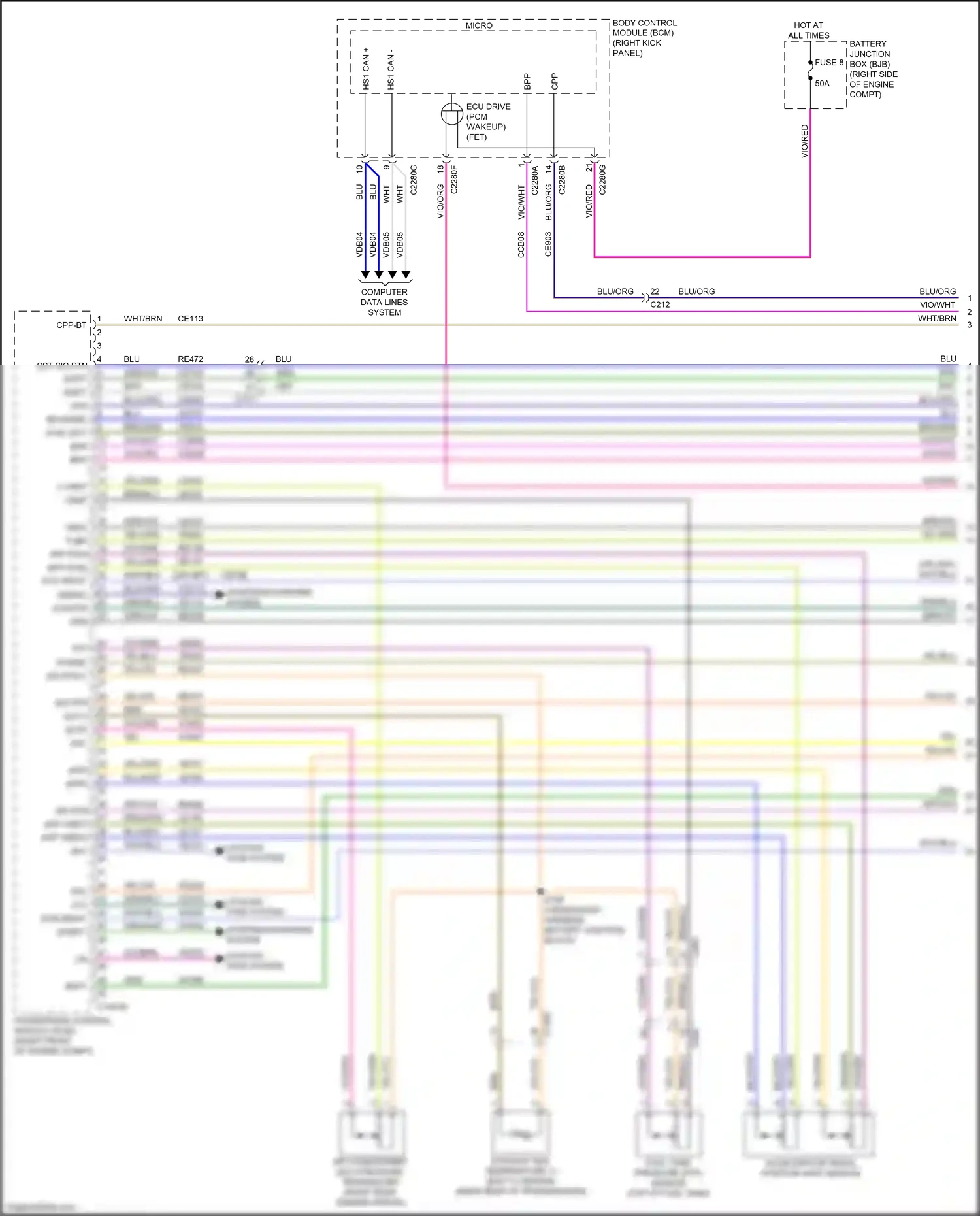 Wiring diagram evc right for Ford Mustang VII (2022-2024) (1 of 2)