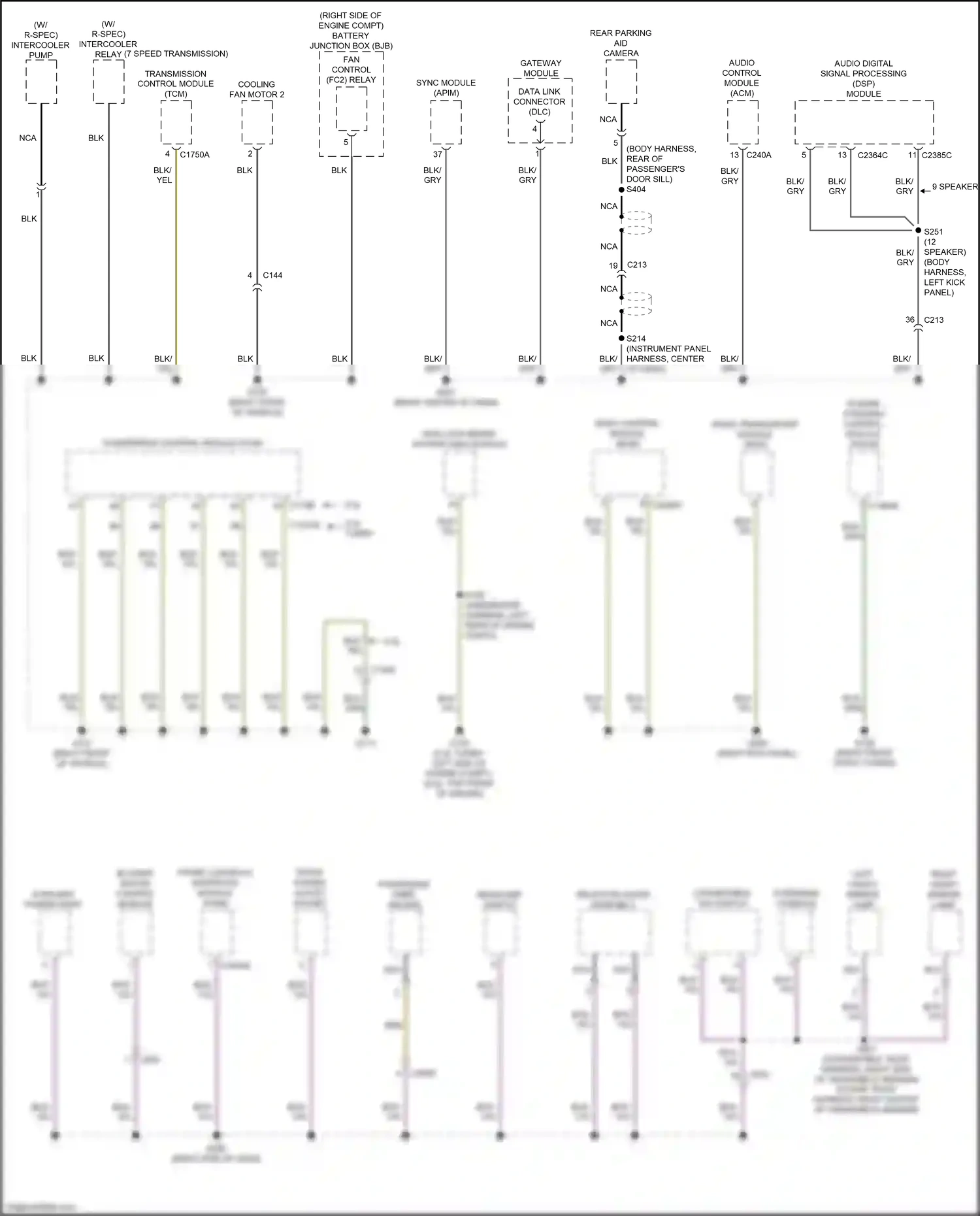 Wiring diagram gateway module for Ford Mustang VII (2022-2024) (1 of 3)
