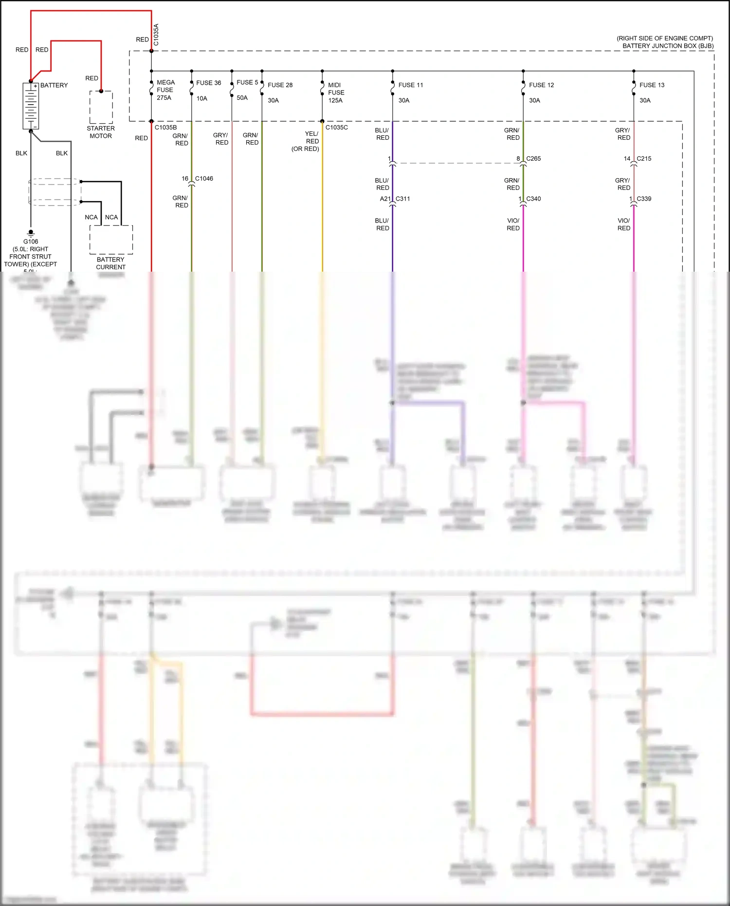 Wiring diagram generator current sensor for Ford Mustang VII (2022-2024) (2 of 3)