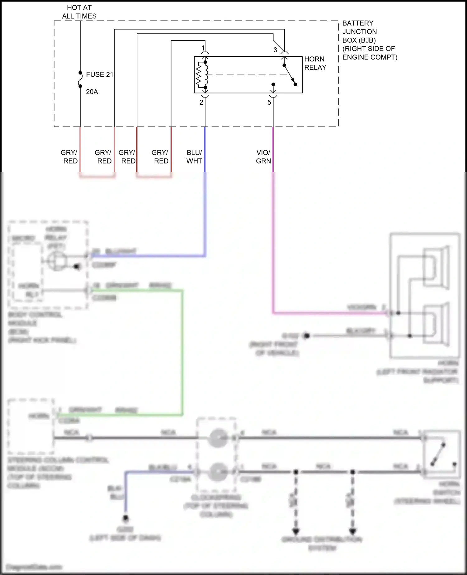 Wiring diagram ground distribution system for Ford Mustang VII (2022-2024) (1 of 3)