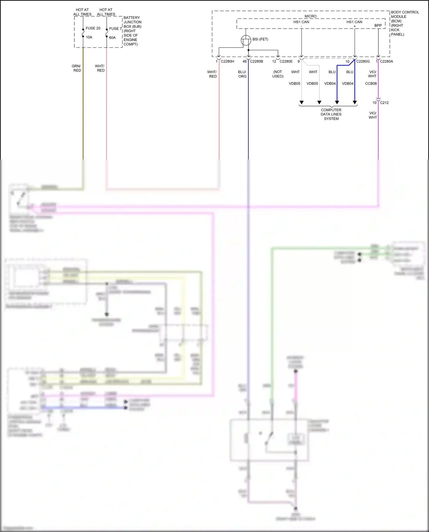 Wiring diagram led panel for Ford Mustang VII (2022-2024) (2 of 3)