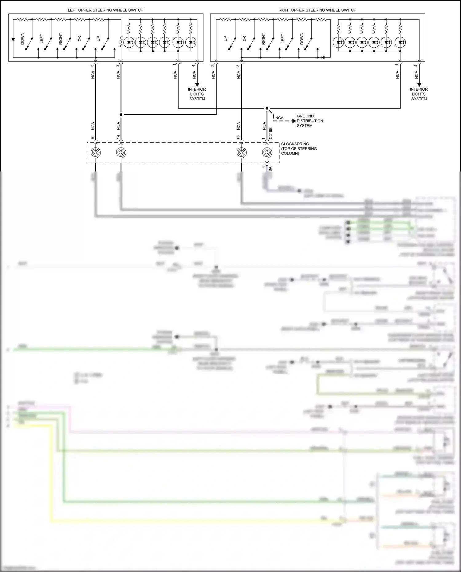 Wiring diagram left upper steering wheel switch for Ford Mustang VII (2022-2024) (2 of 9)