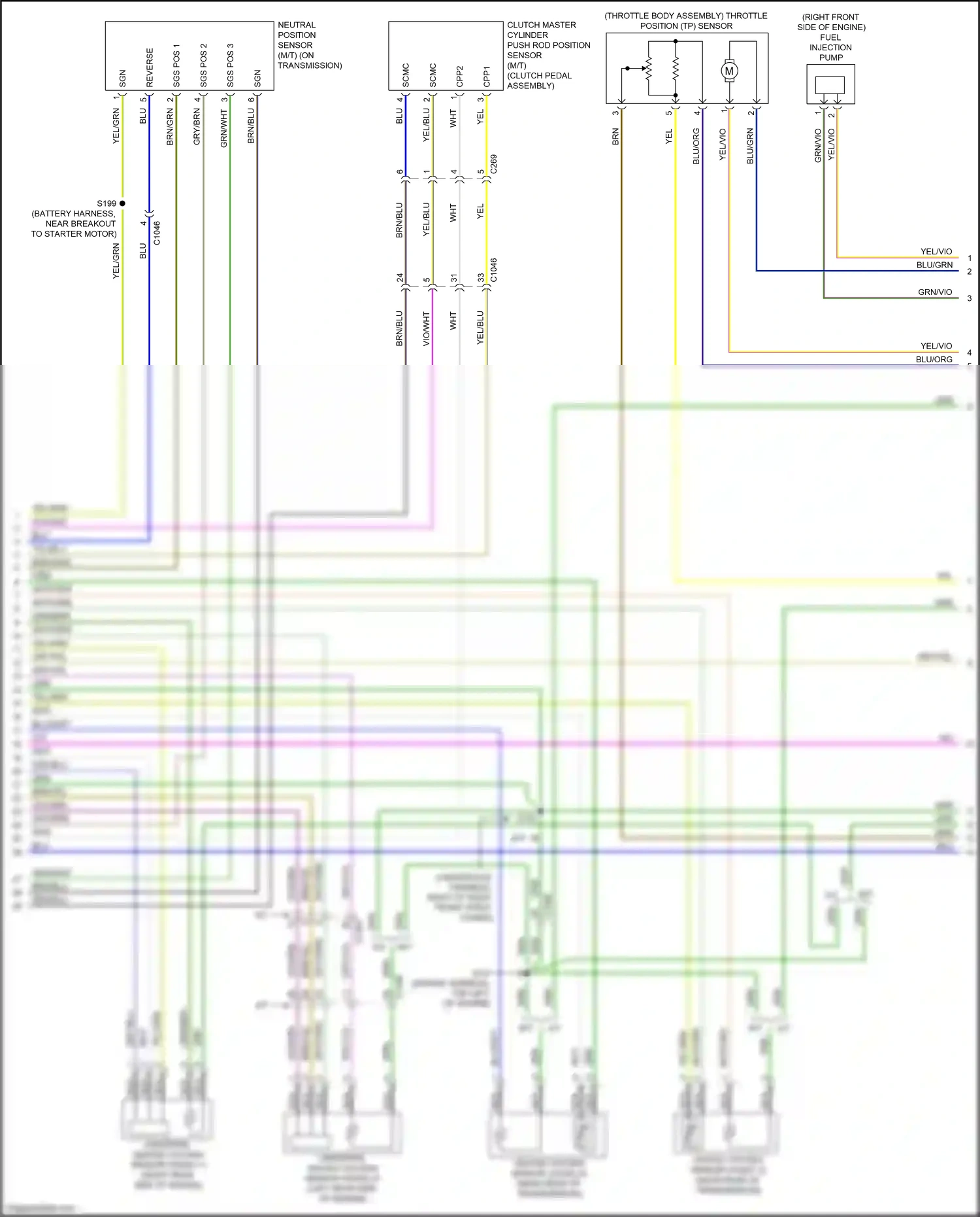 Wiring diagram neutral position sensor for Ford Mustang VII (2022-2024) (2 of 2)