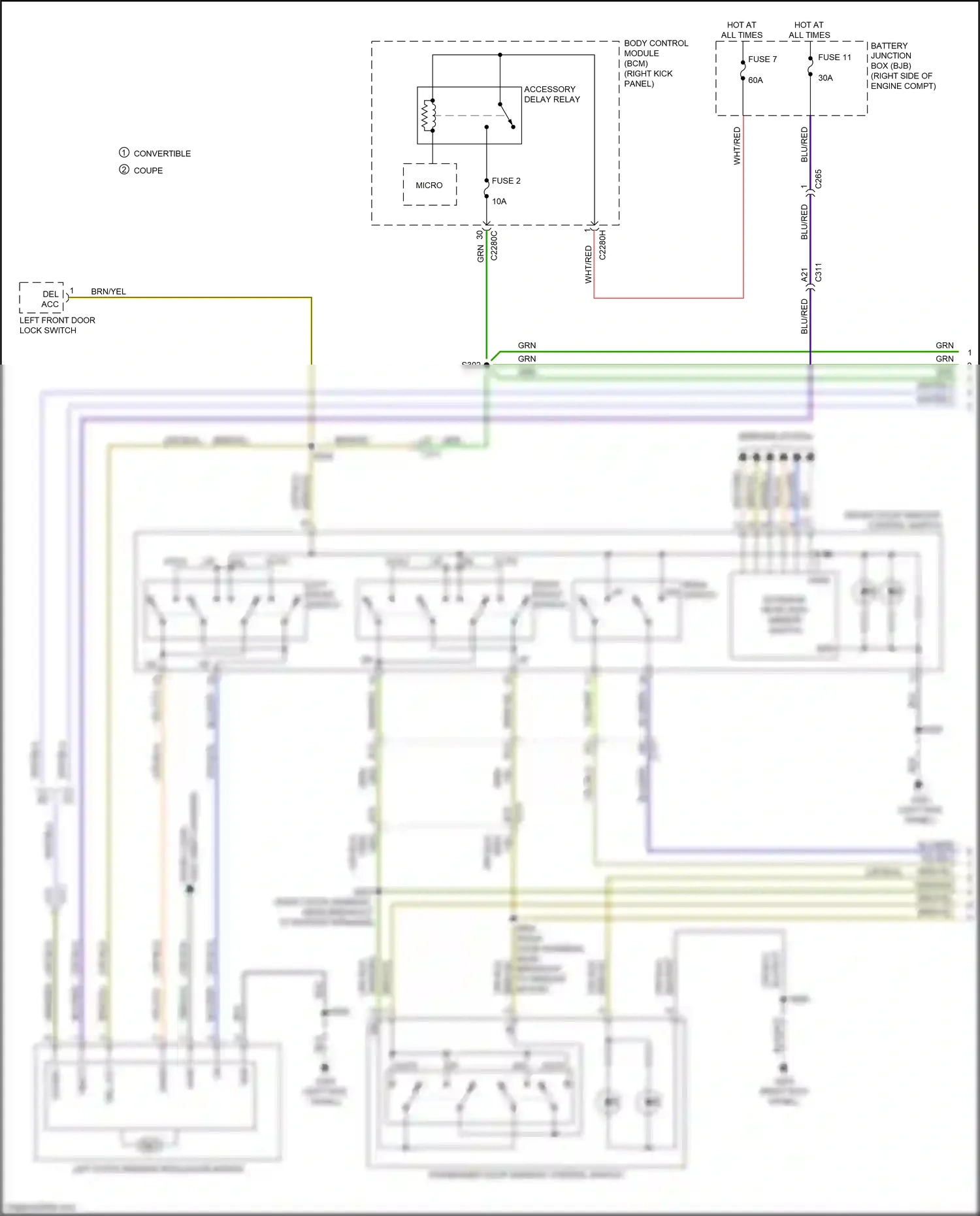 Wiring diagram rear switch for Ford Mustang VII (2022-2024) (1 of 1)
