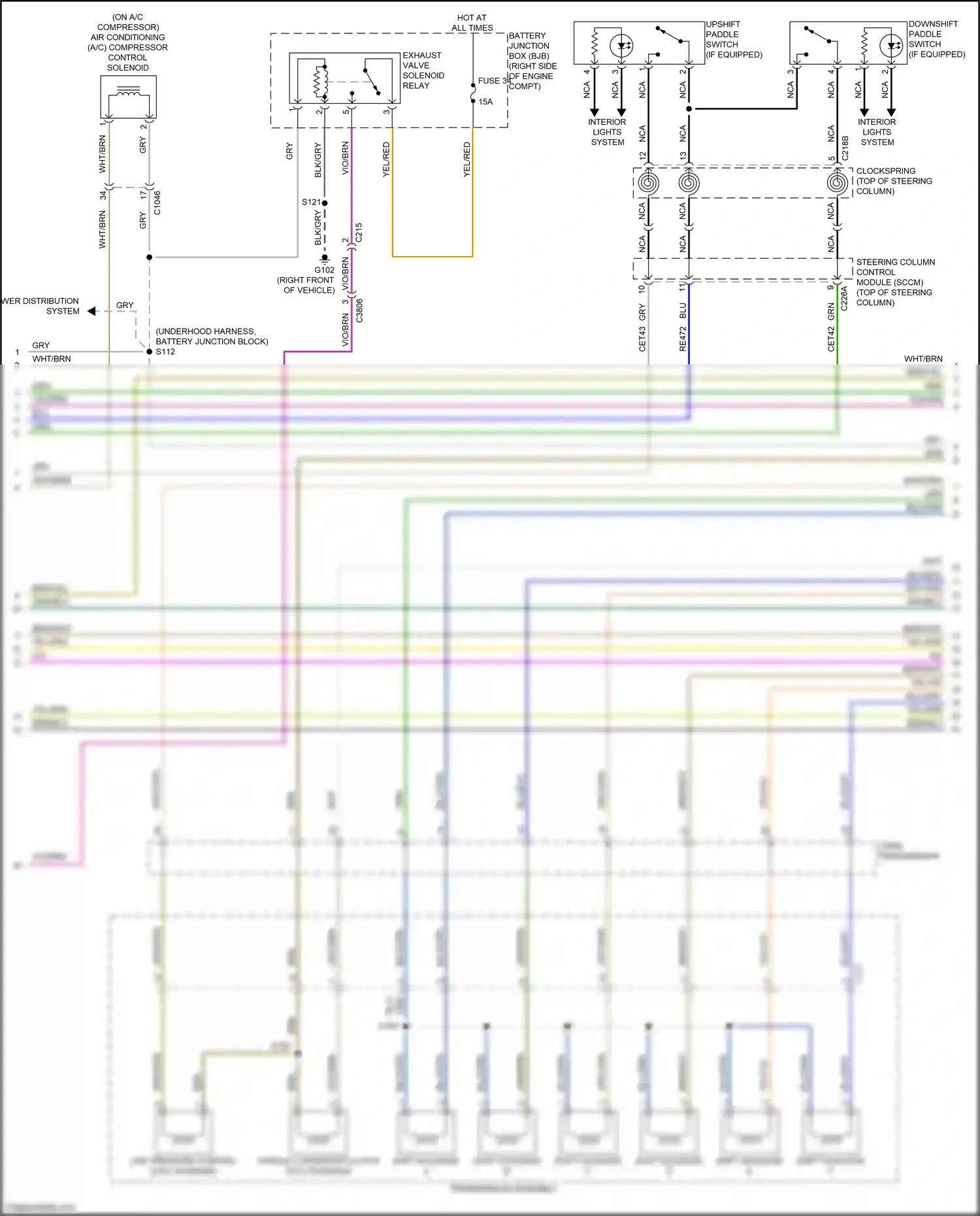 Wiring diagram upshift paddle switch for Ford Mustang VII (2022-2024) (3 of 3)