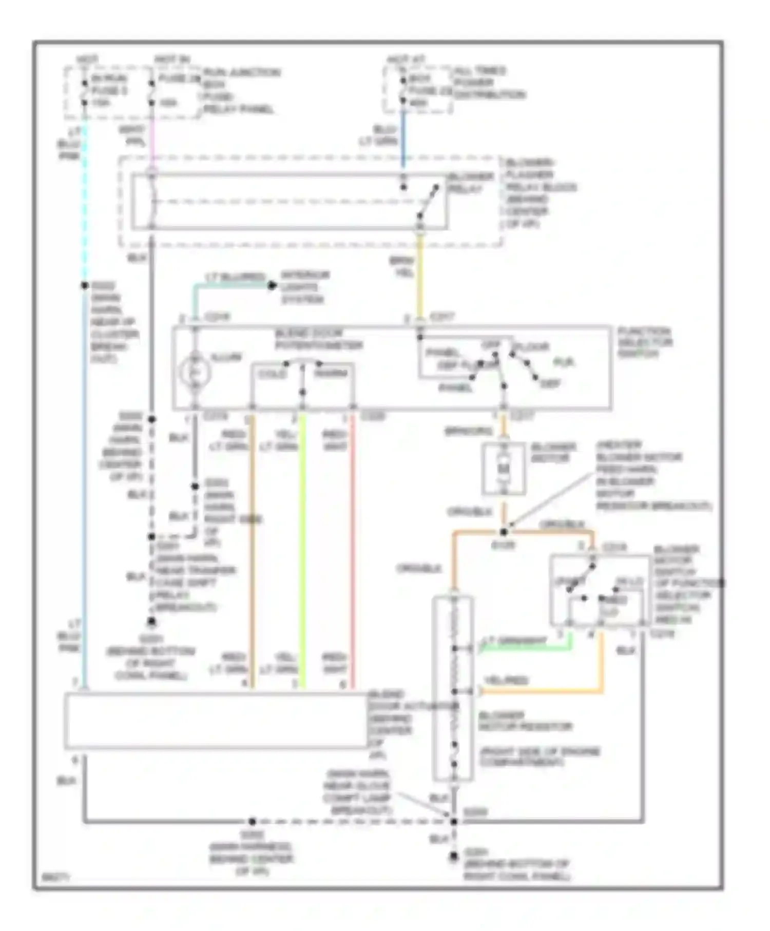 Pickup F150 Ford  (1996-2012): Heater circuit, vehicles built before 6/24/96
