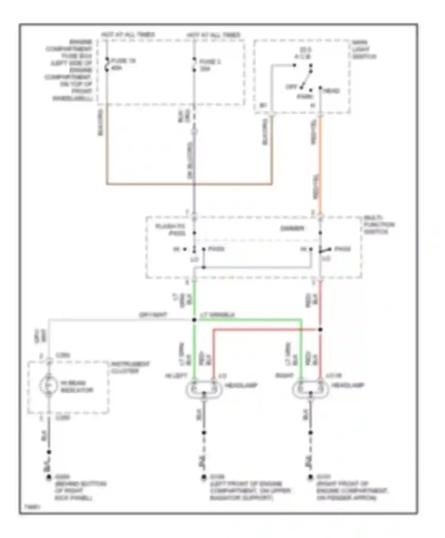Pickup F150 Ford  (1996-2012): Headlight circuit, without drl