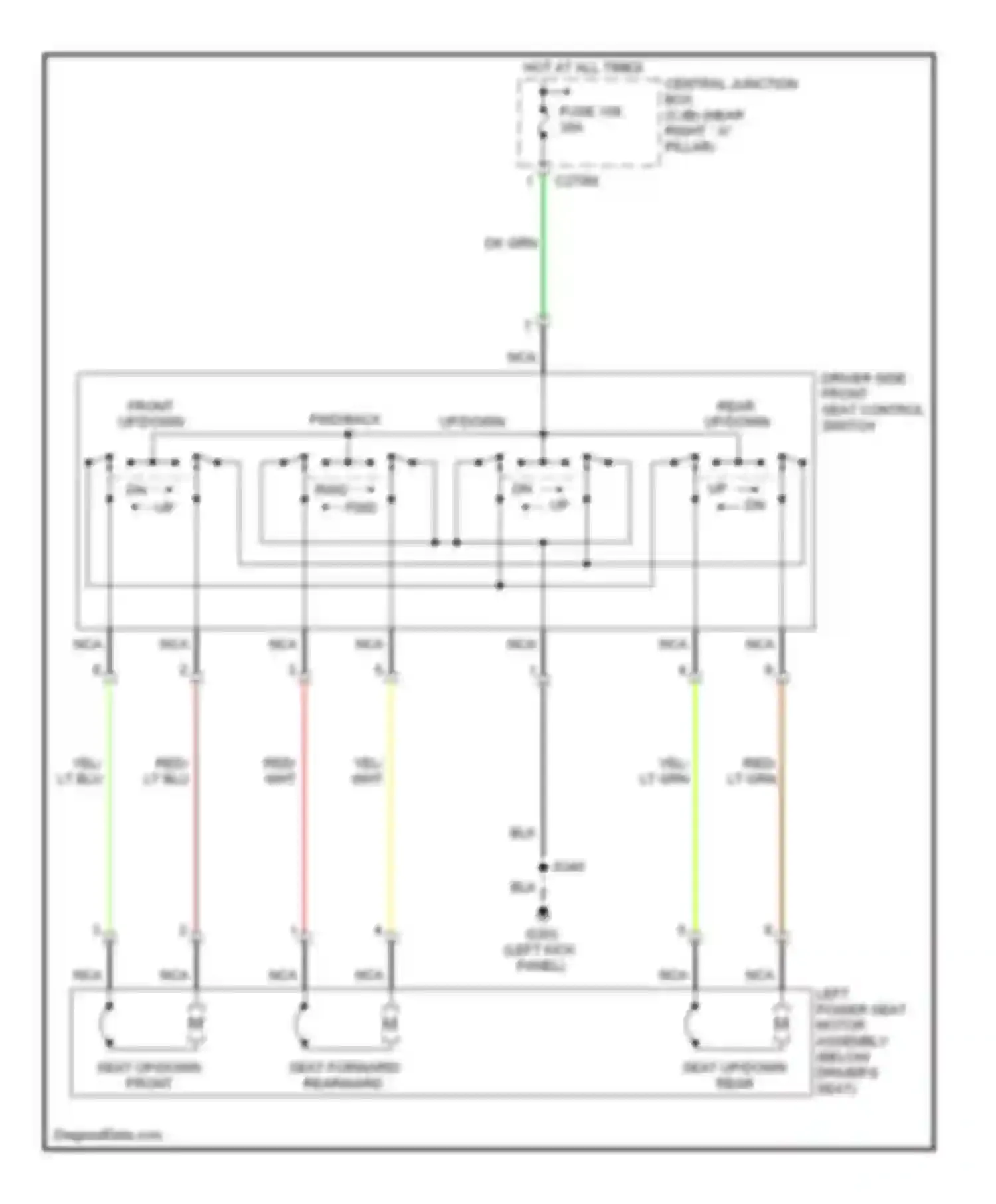 Pickup F150 Ford  (1996-2012): Driver power seat circuit
