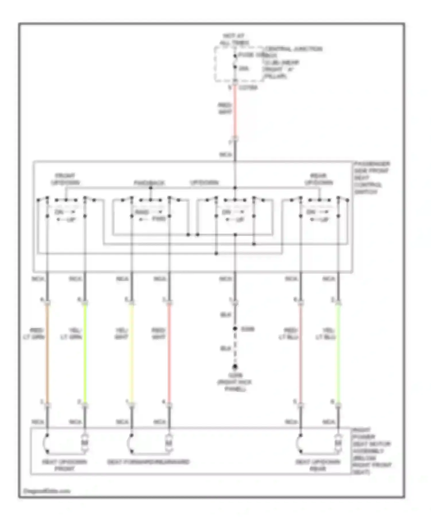 Pickup F150 Ford  (1996-2012): Passenger power seat circuit