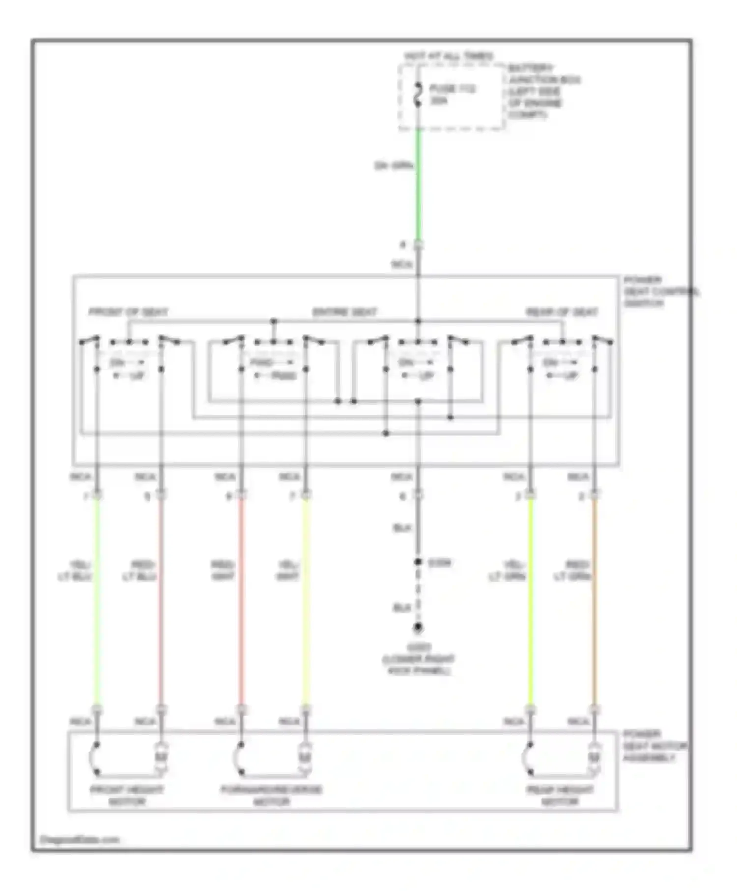 Pickup F150 Ford  (1996-2012): Power seat circuits
