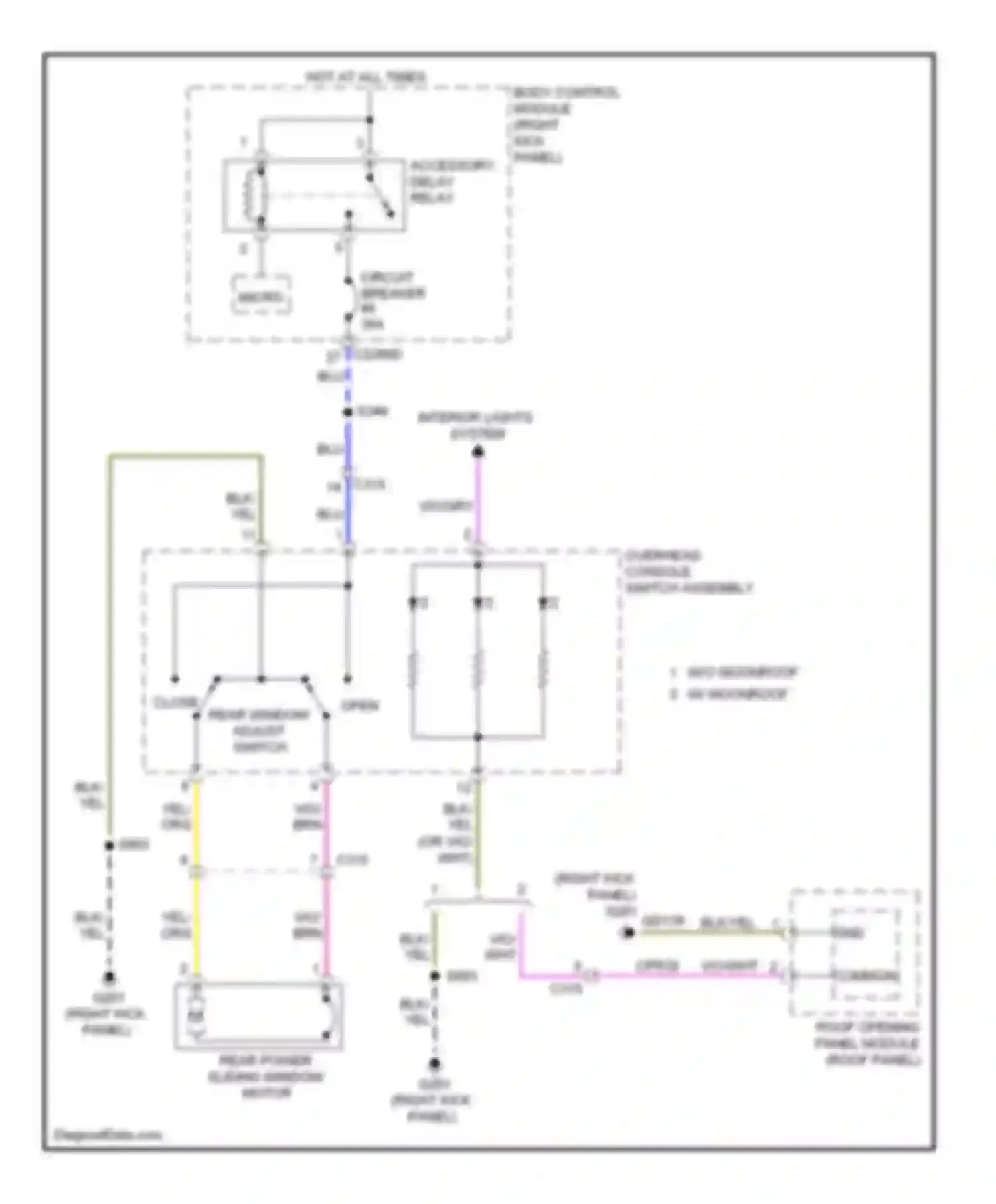 Pickup F150 Ford  (1996-2012): Sliding rear window circuit