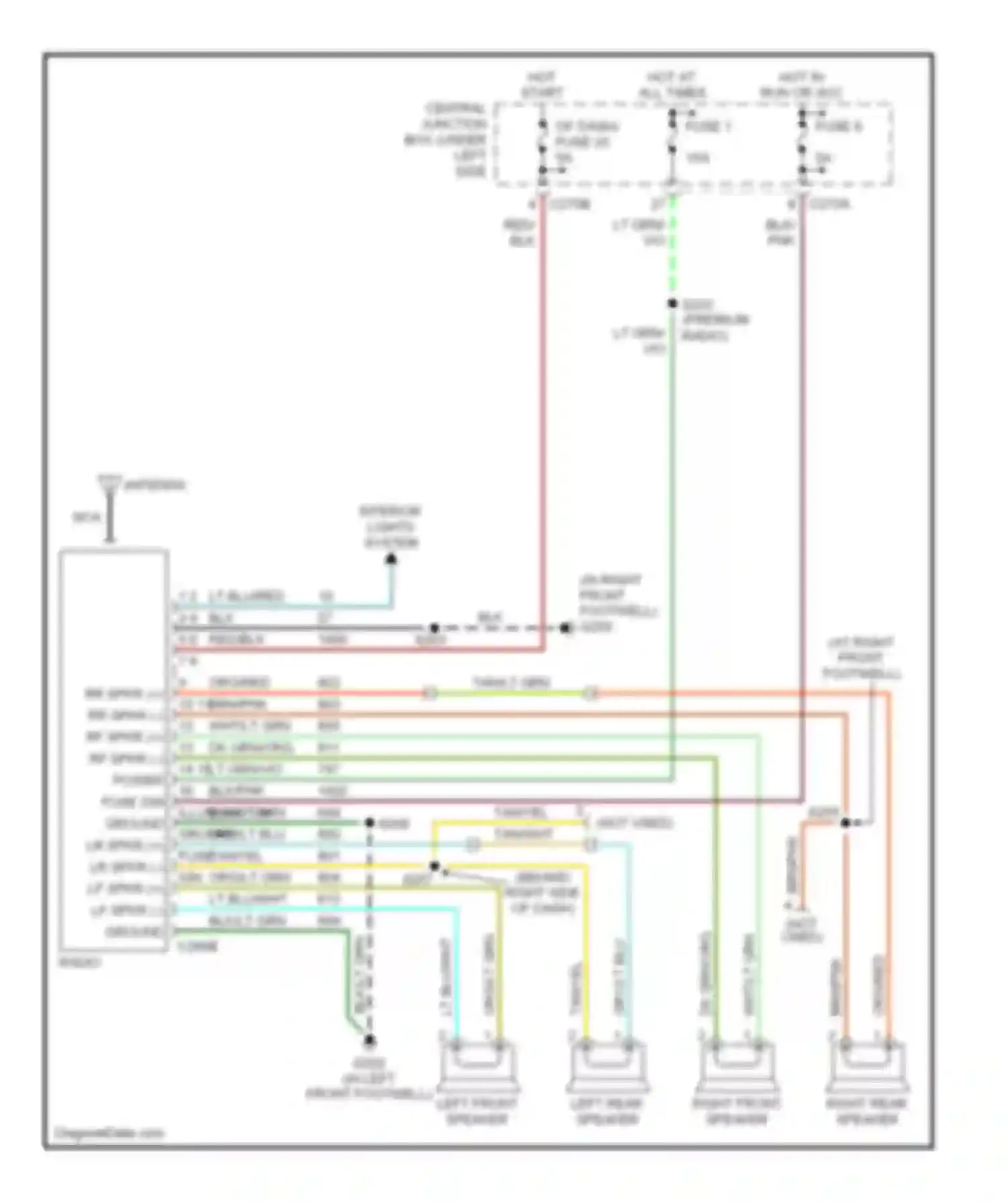 Pickup F150 Ford  (1996-2012): Radio circuit, supercrew without rear entertainment