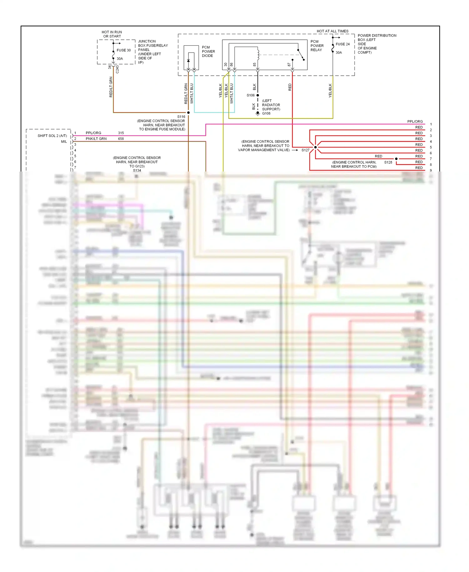 Ford Pickup F150  (1996-2012) indicator switch, generic electronic module wiring diagram  (1 of 3)