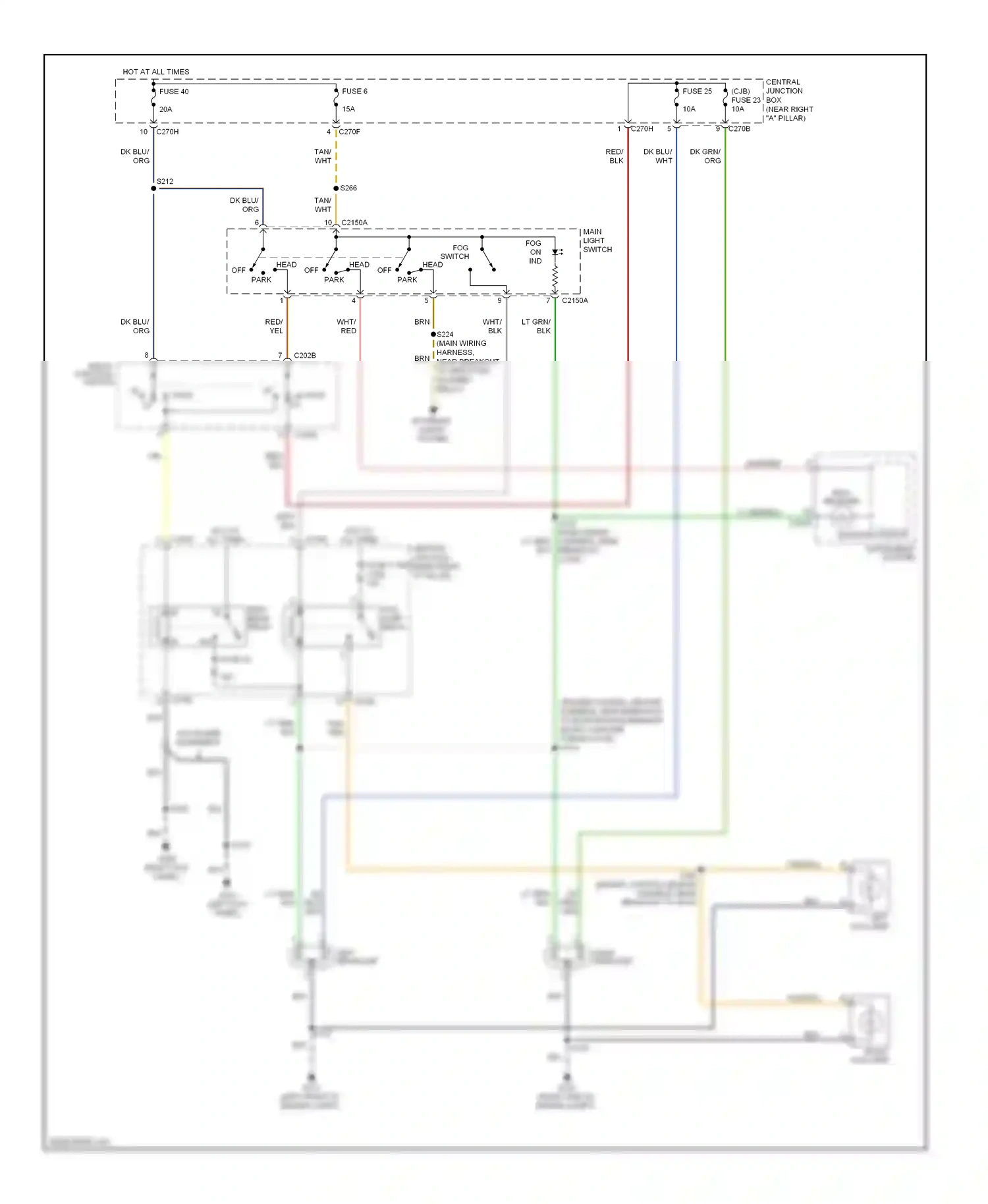 Ford Pickup F150  (1996-2012) multi- function switch wiring diagram  (9 of 20)