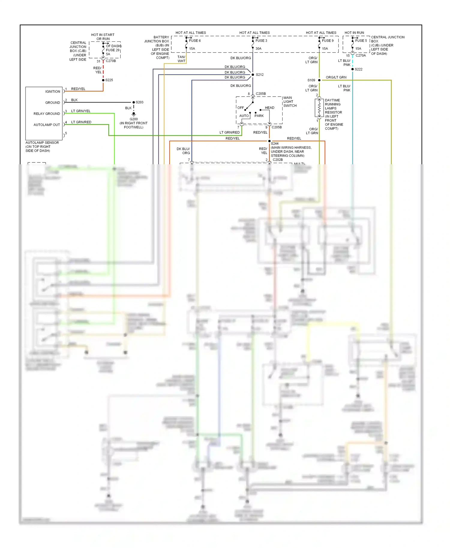 Ford Pickup F150  (1996-2012) multi- function switch wiring diagram  (3 of 20)