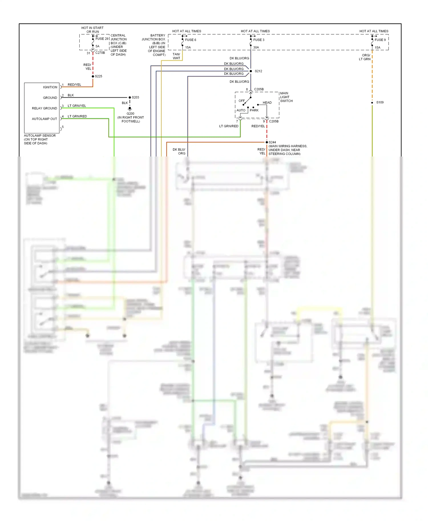 Ford Pickup F150  (1996-2012) multi- function switch wiring diagram  (13 of 20)