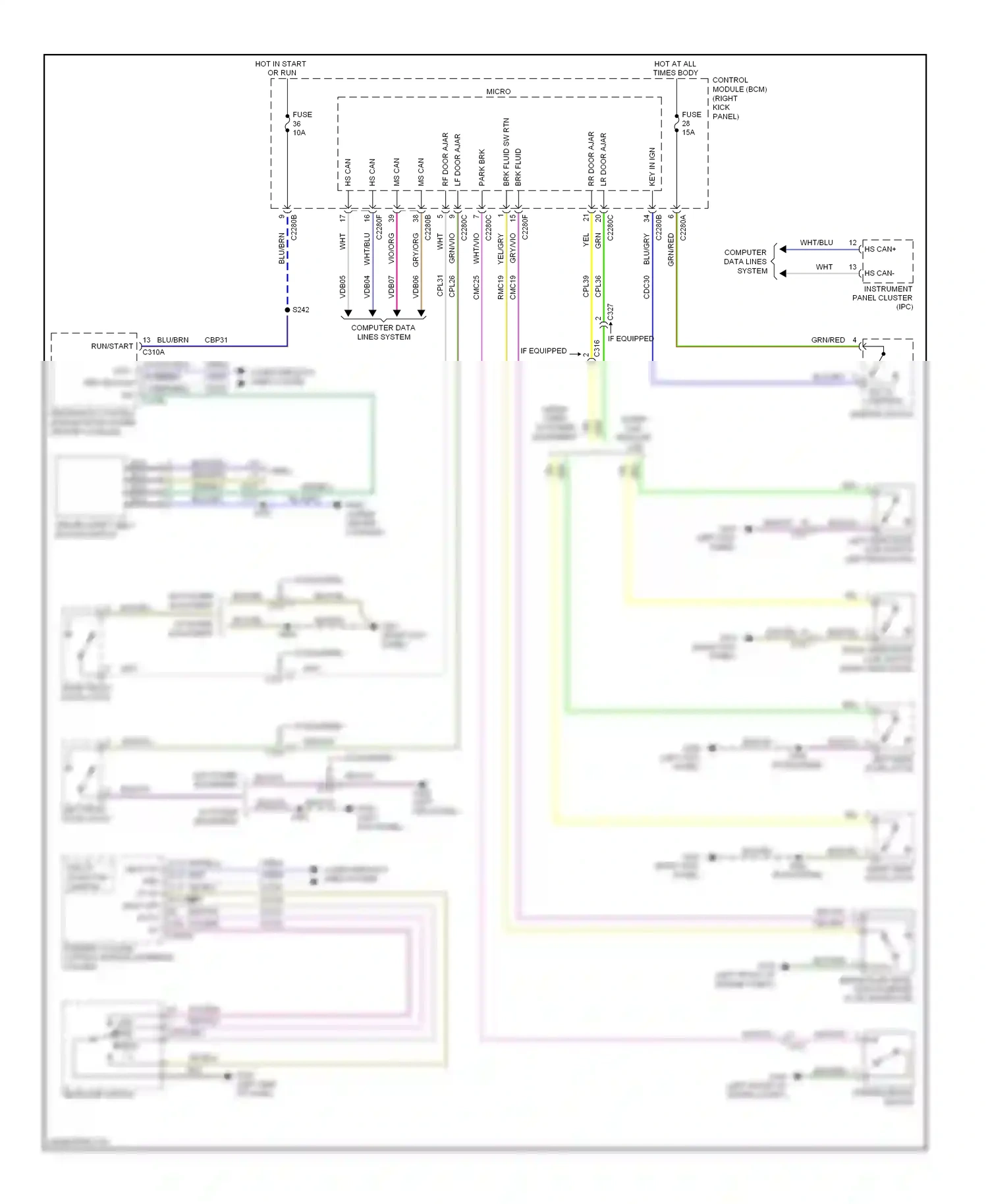 Ford Pickup F150  (1996-2012) multi- function switch wiring diagram  (14 of 20)