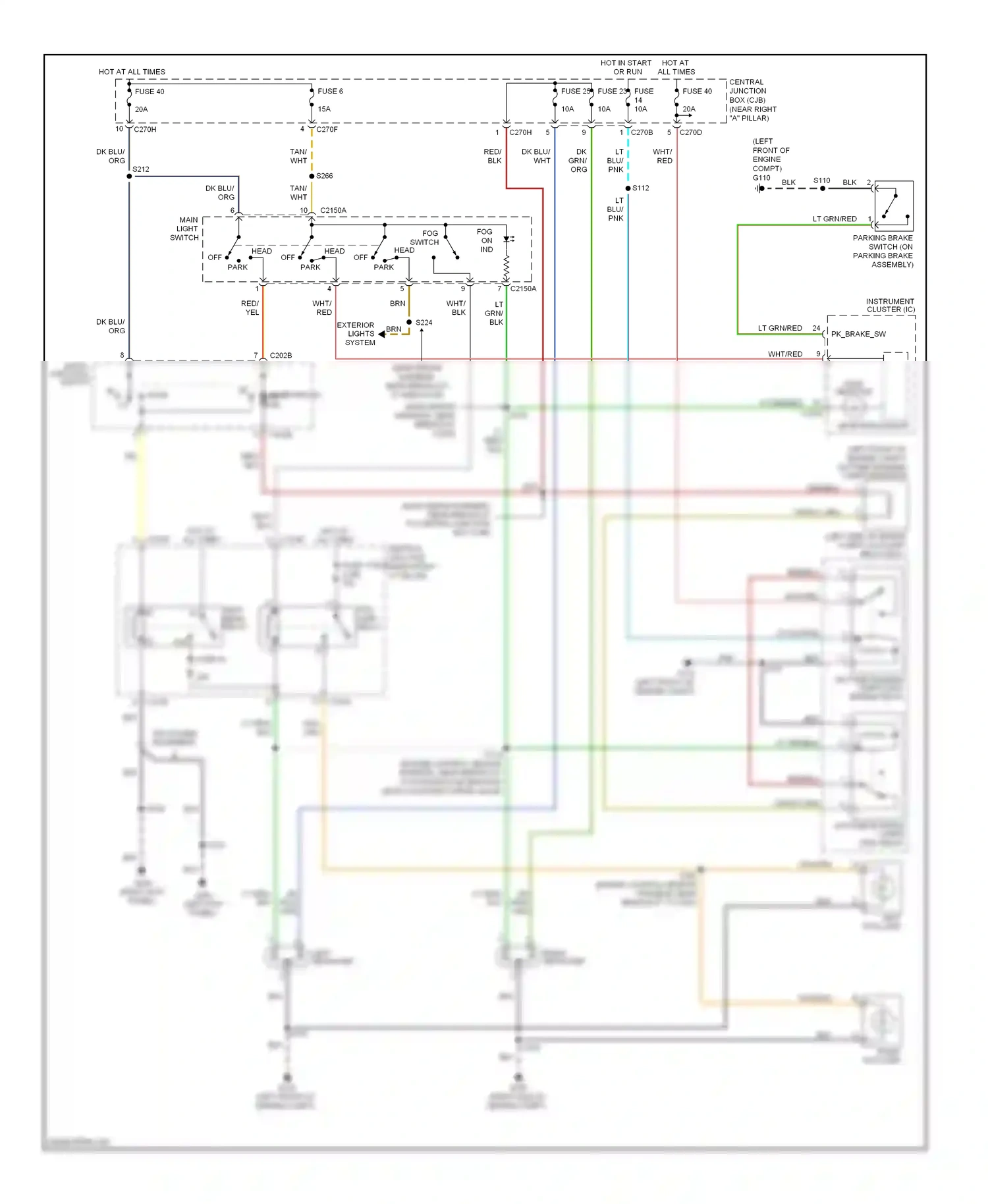 Ford Pickup F150  (1996-2012) multi- function switch wiring diagram  (8 of 20)