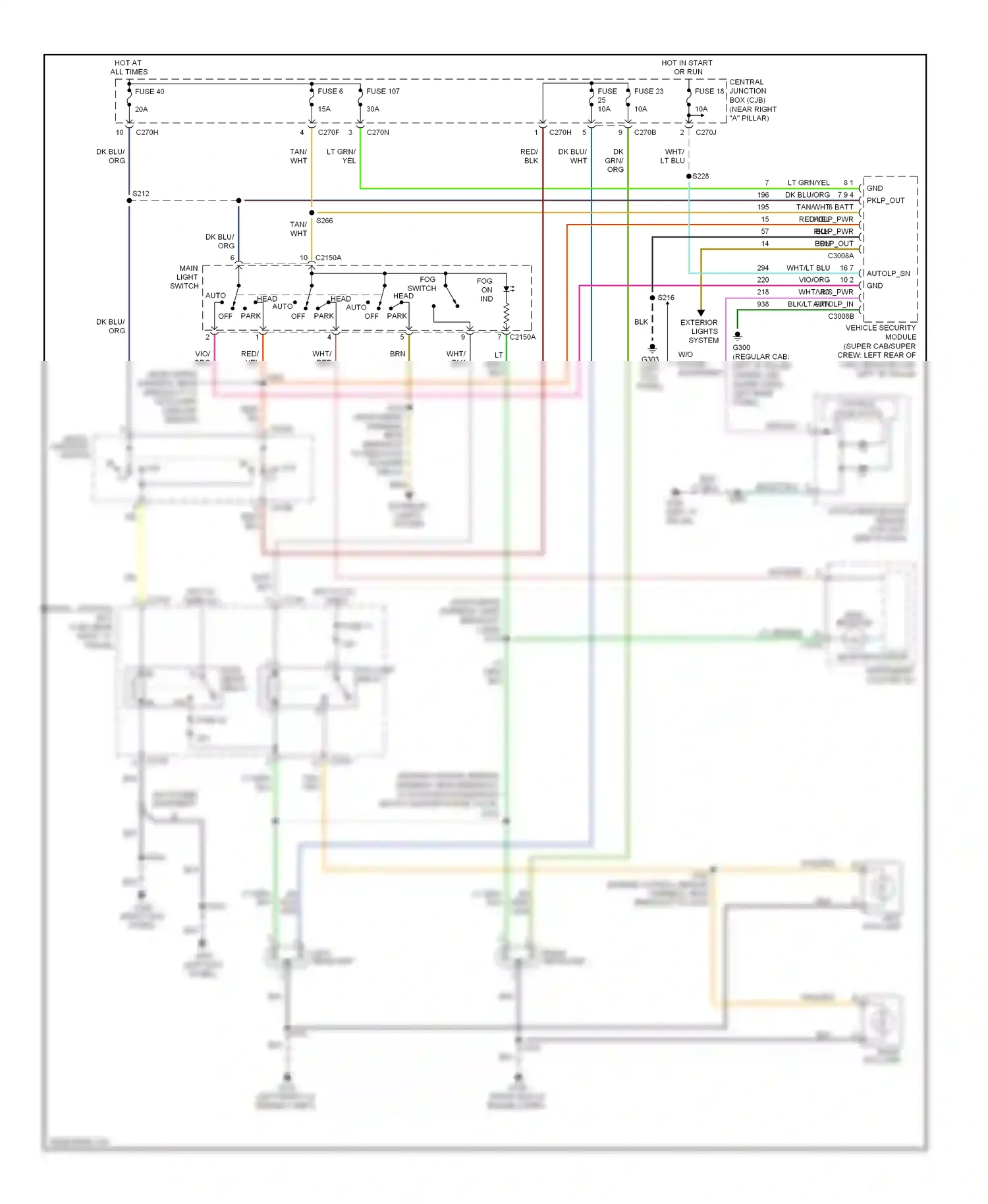 Ford Pickup F150  (1996-2012) multi- function switch wiring diagram  (2 of 20)
