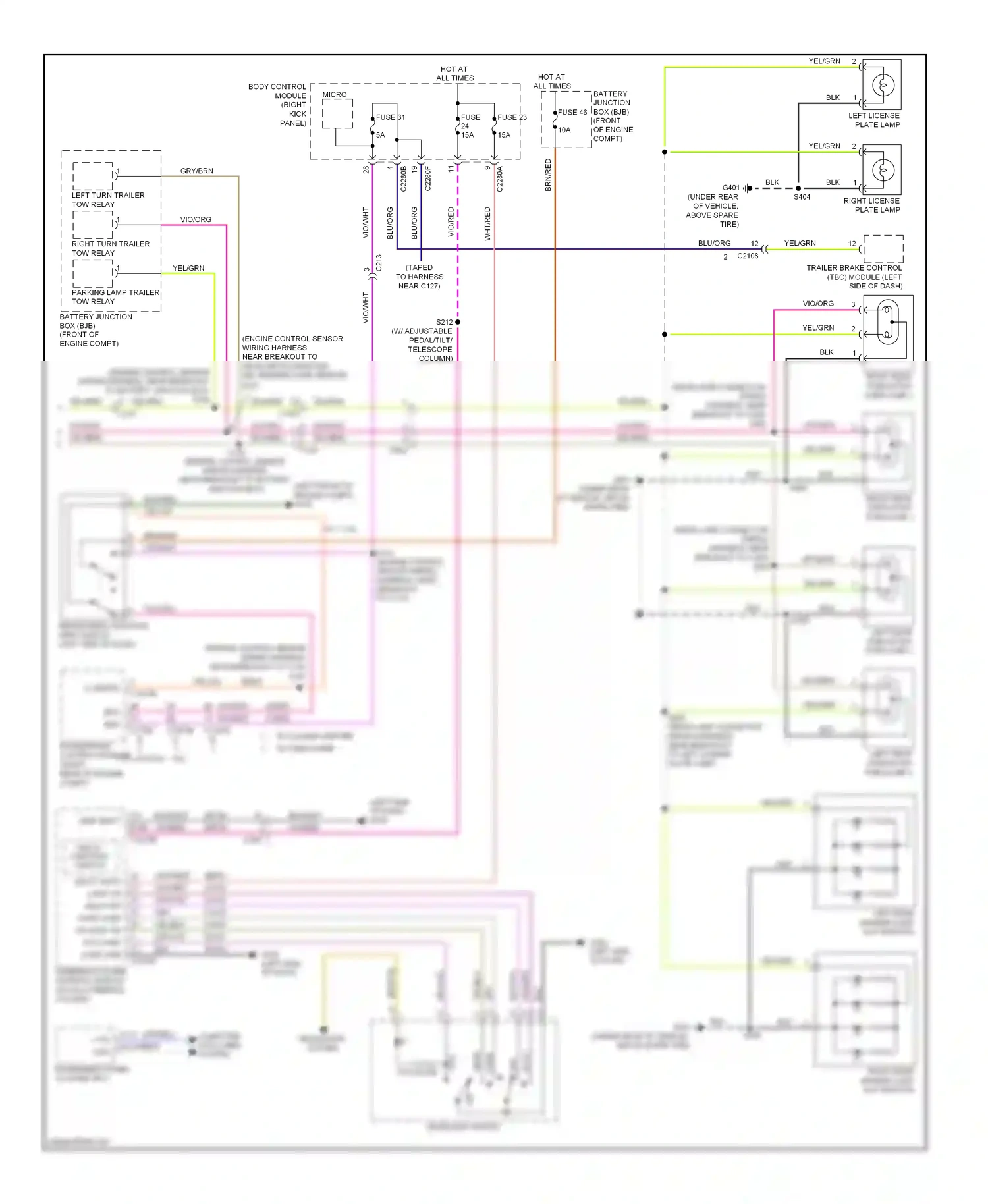 Ford Pickup F150  (1996-2012) multi- function switch wiring diagram  (6 of 20)
