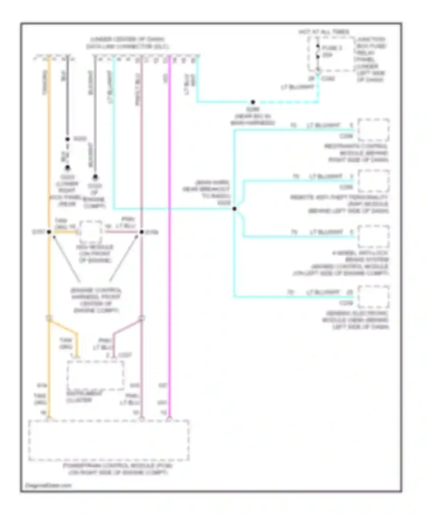 Wiring diagram lt blu/wht for Ford Pickup F250 Super Duty  (1999-1999) (3 of 9)