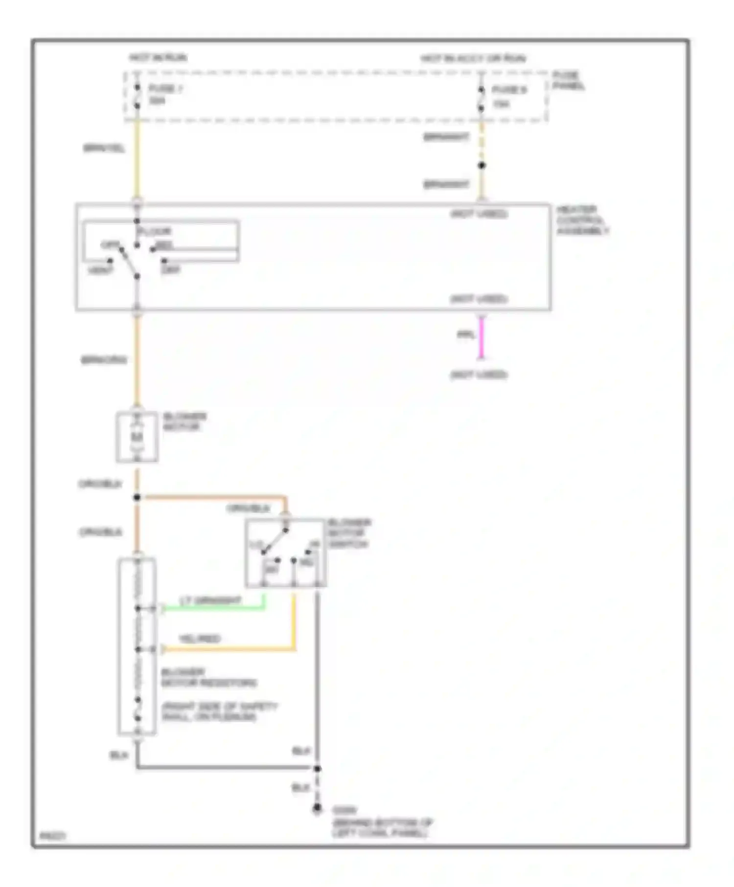 Pickup F250 Ford  (1996-1999): Heater circuit