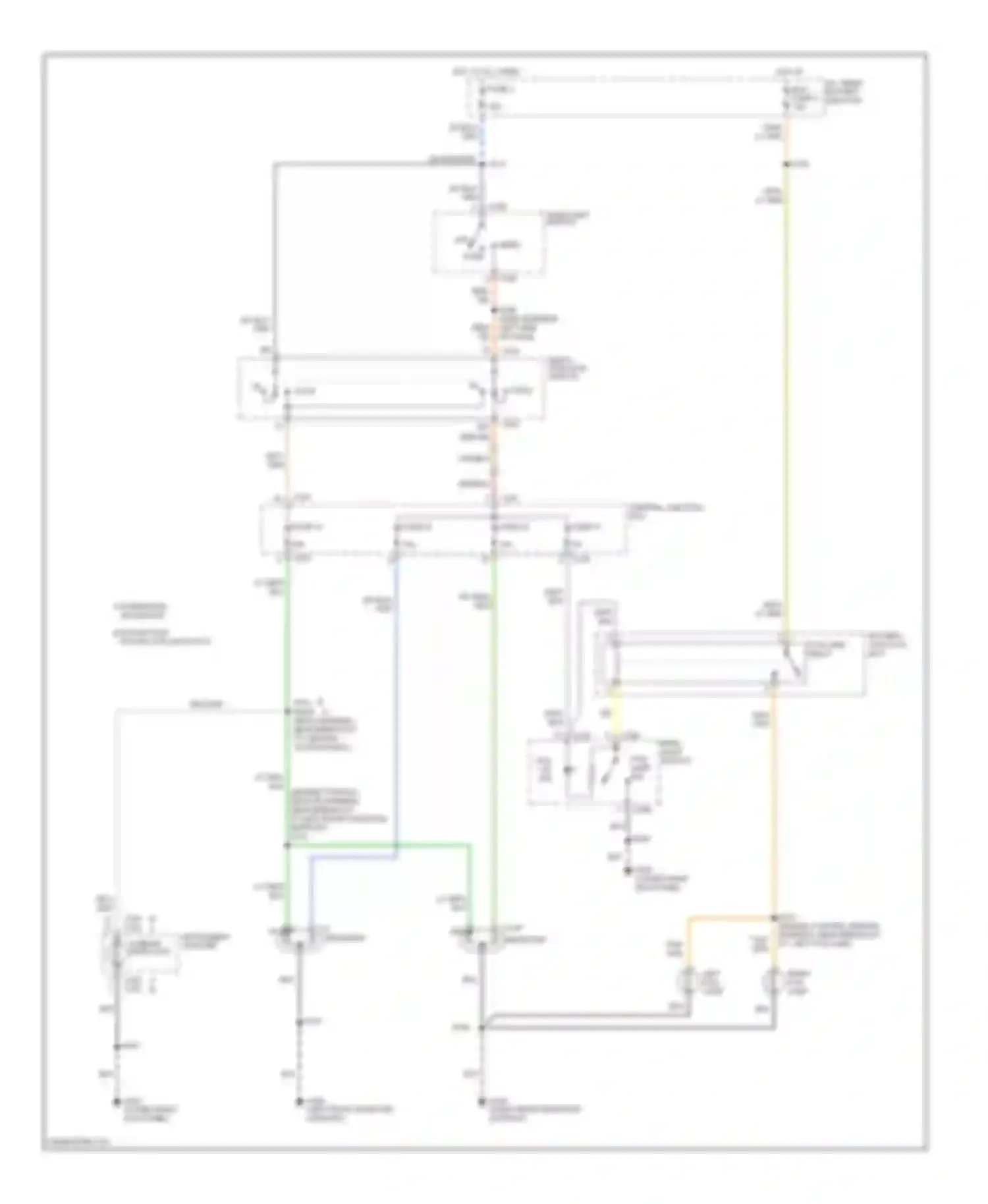 Pickup F250 Ford  (1996-1999): Headlamps/fog lamps circuit, without drl
