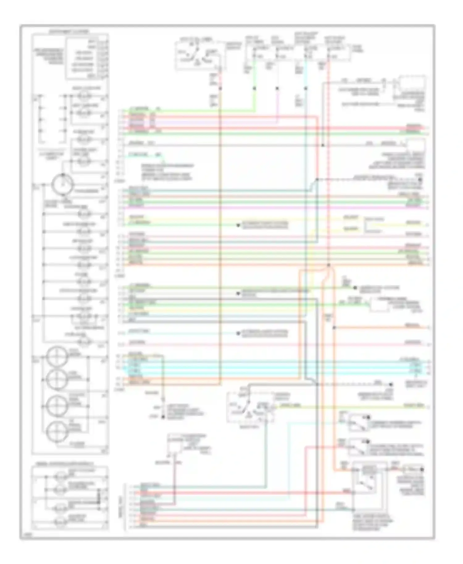 Pickup F250 Ford  (1996-1999): Instrument cluster circuit (1 of 2)