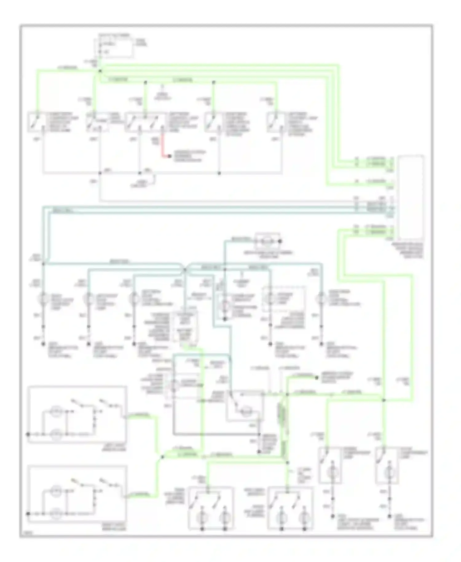 Pickup F250 Ford  (1996-1999): Courtesy lamps circuit, with keyless entry