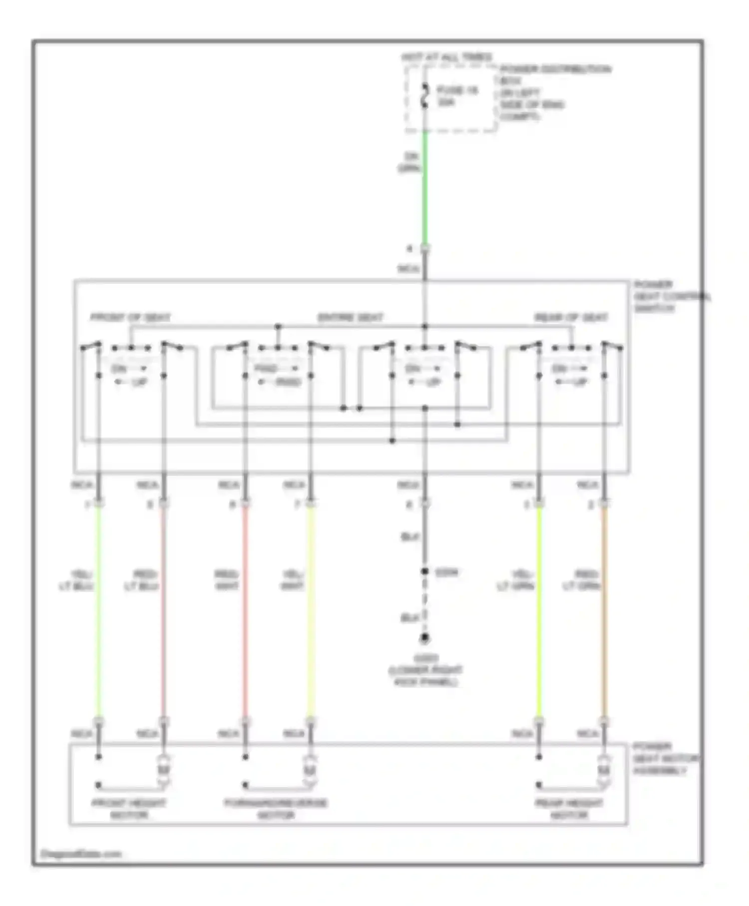 Pickup F250 Ford  (1996-1999): Power seat circuit