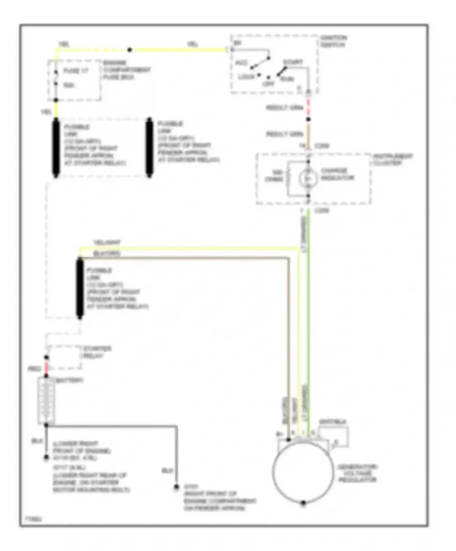 Pickup F250 Ford  (1996-1999): 5.8l, charging circuit