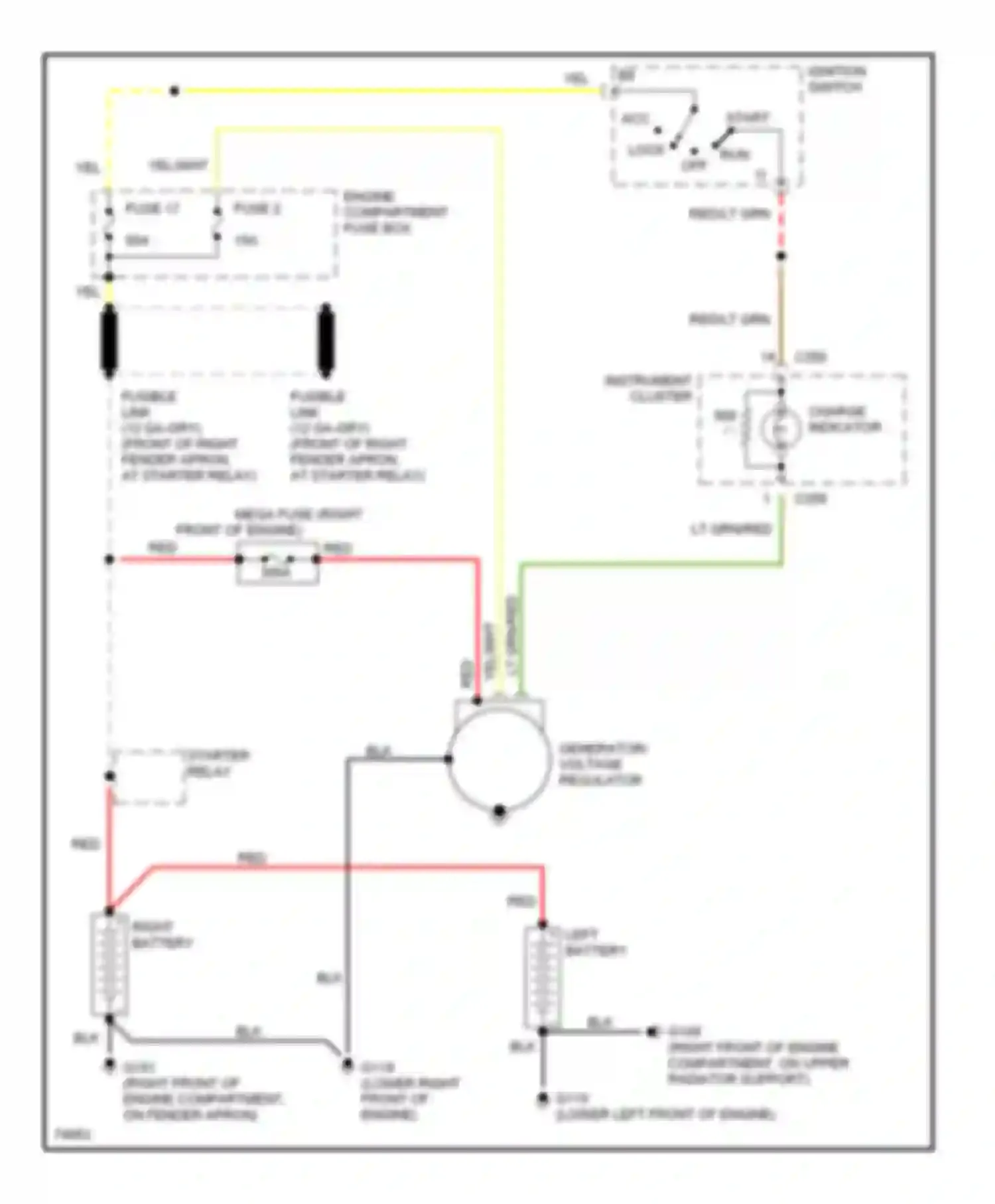 Pickup F250 Ford  (1996-1999): 7.3l di turbo diesel, charging circuit, with 200 a alternator