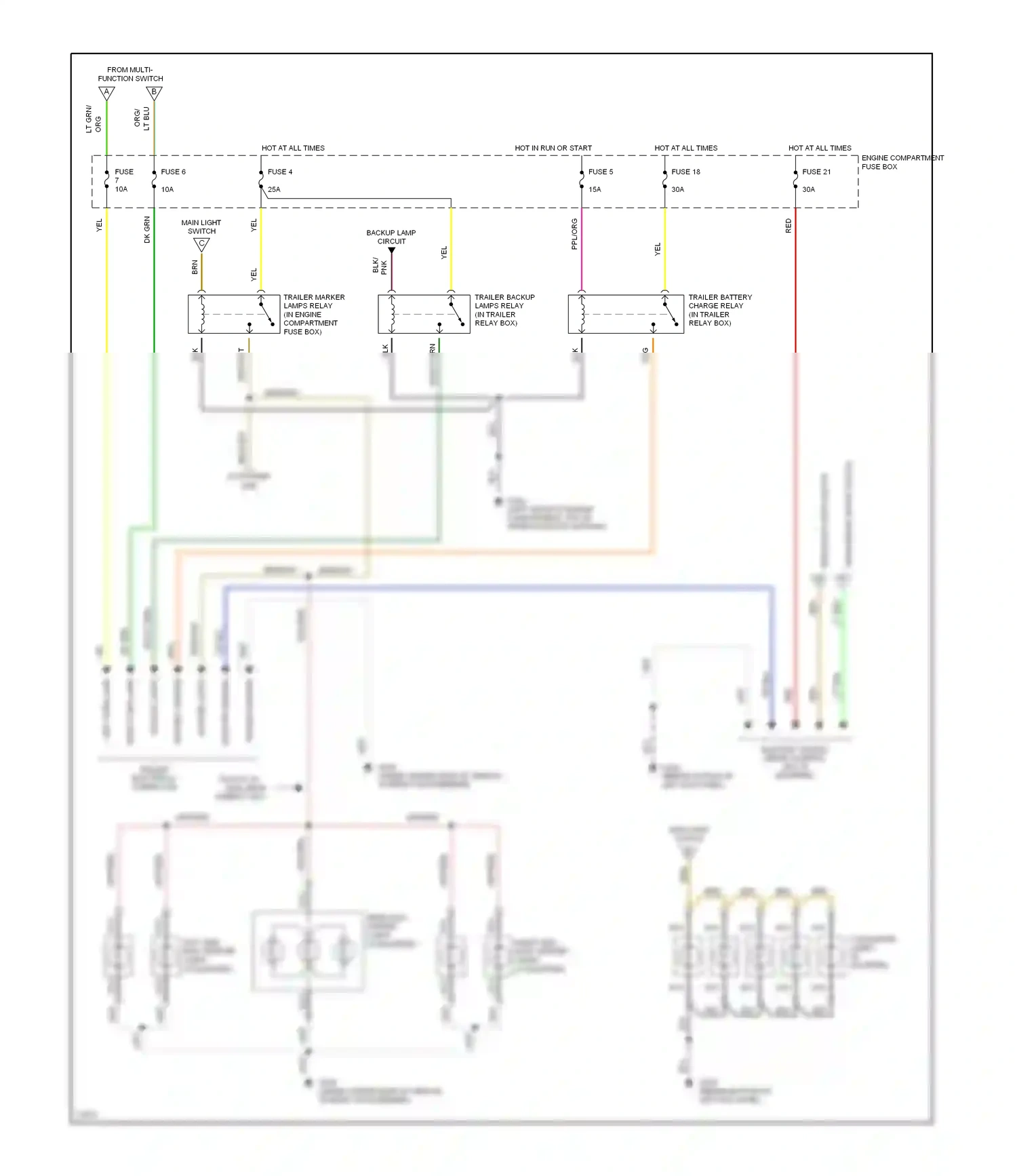 Ford Pickup F250  (1996-1999) from multi-function switch wiring diagram  (1 of 1)
