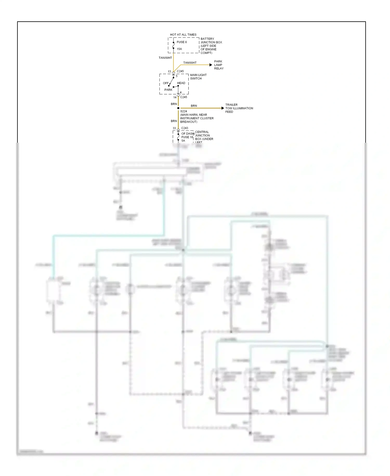 Ford Pickup F250  (1996-1999) function selector switch wiring diagram  (3 of 4)