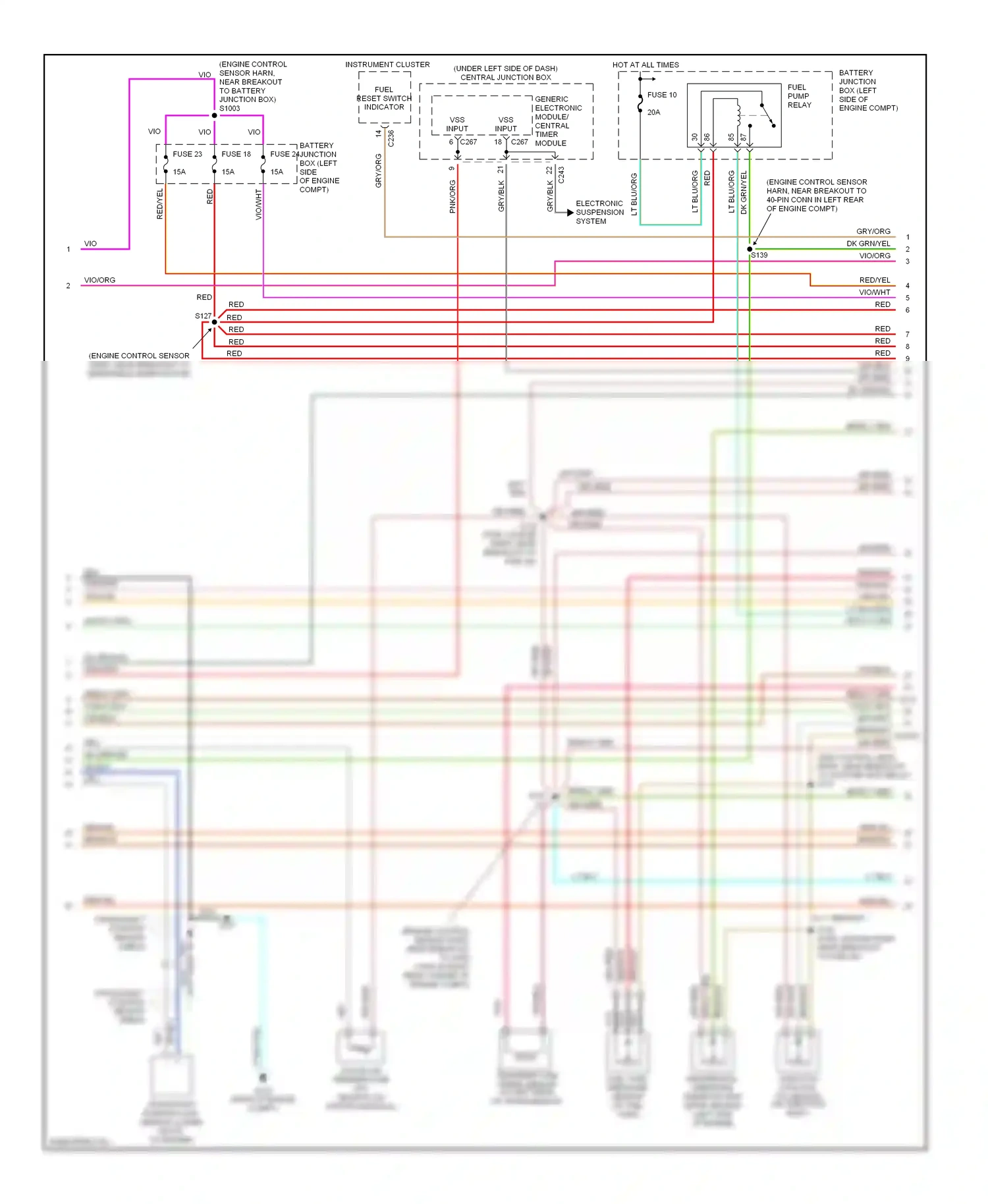 Ford Pickup F250  (1996-1999) generic electronic module/ central timer module wiring diagram  (1 of 3)