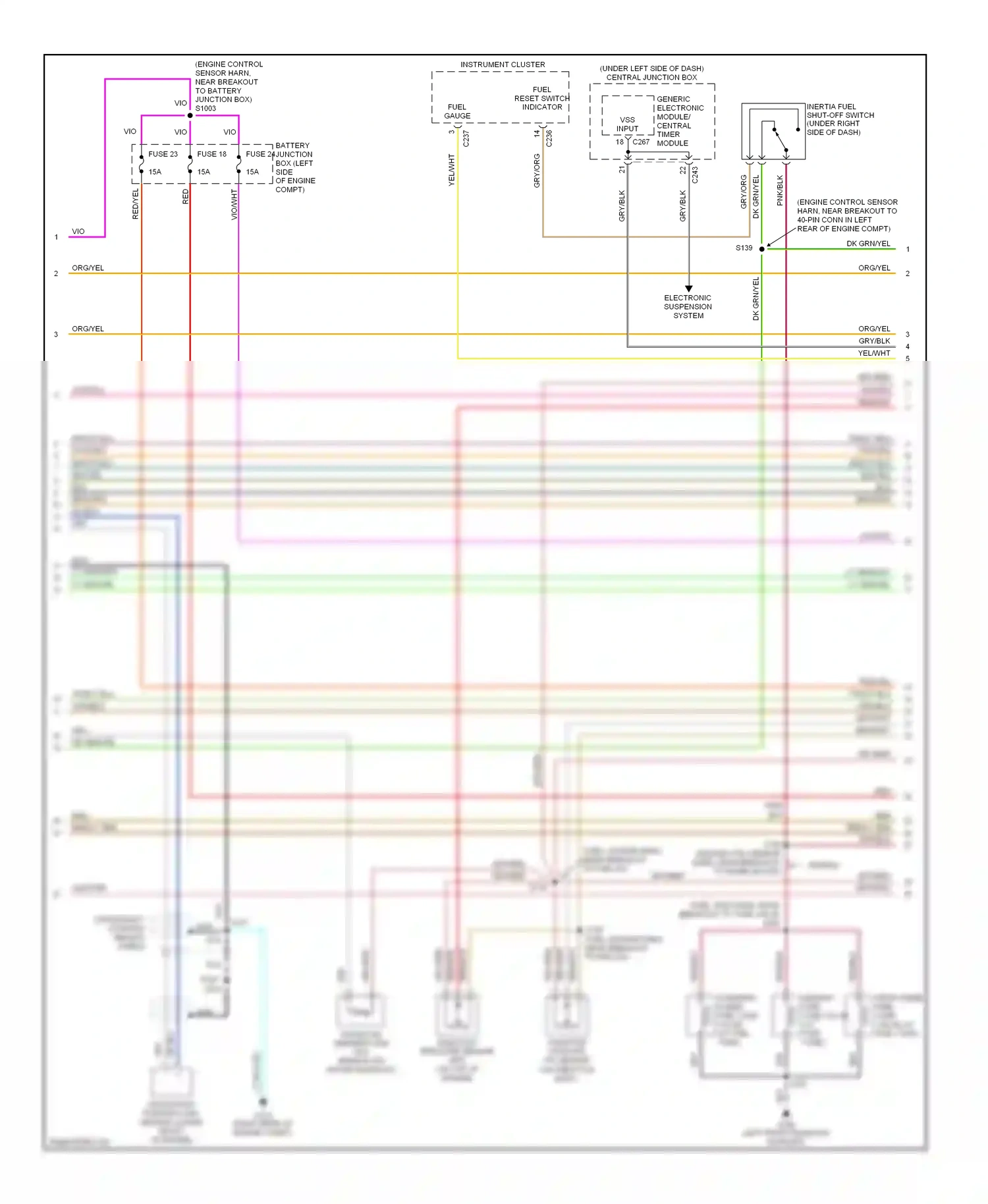 Ford Pickup F250  (1996-1999) generic electronic module/ central timer module wiring diagram  (2 of 3)