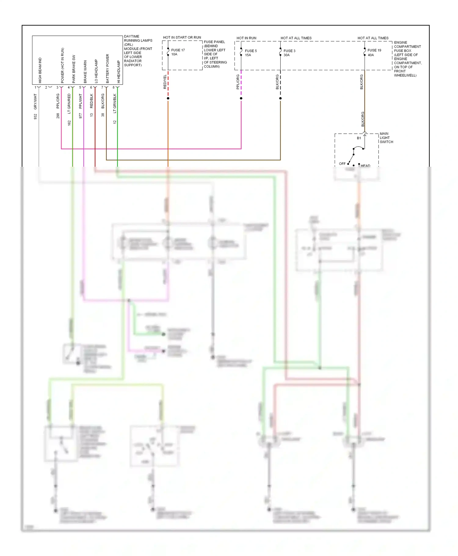 Ford Pickup F250  (1996-1999) multi- function switch dimmer wiring diagram  (1 of 2)