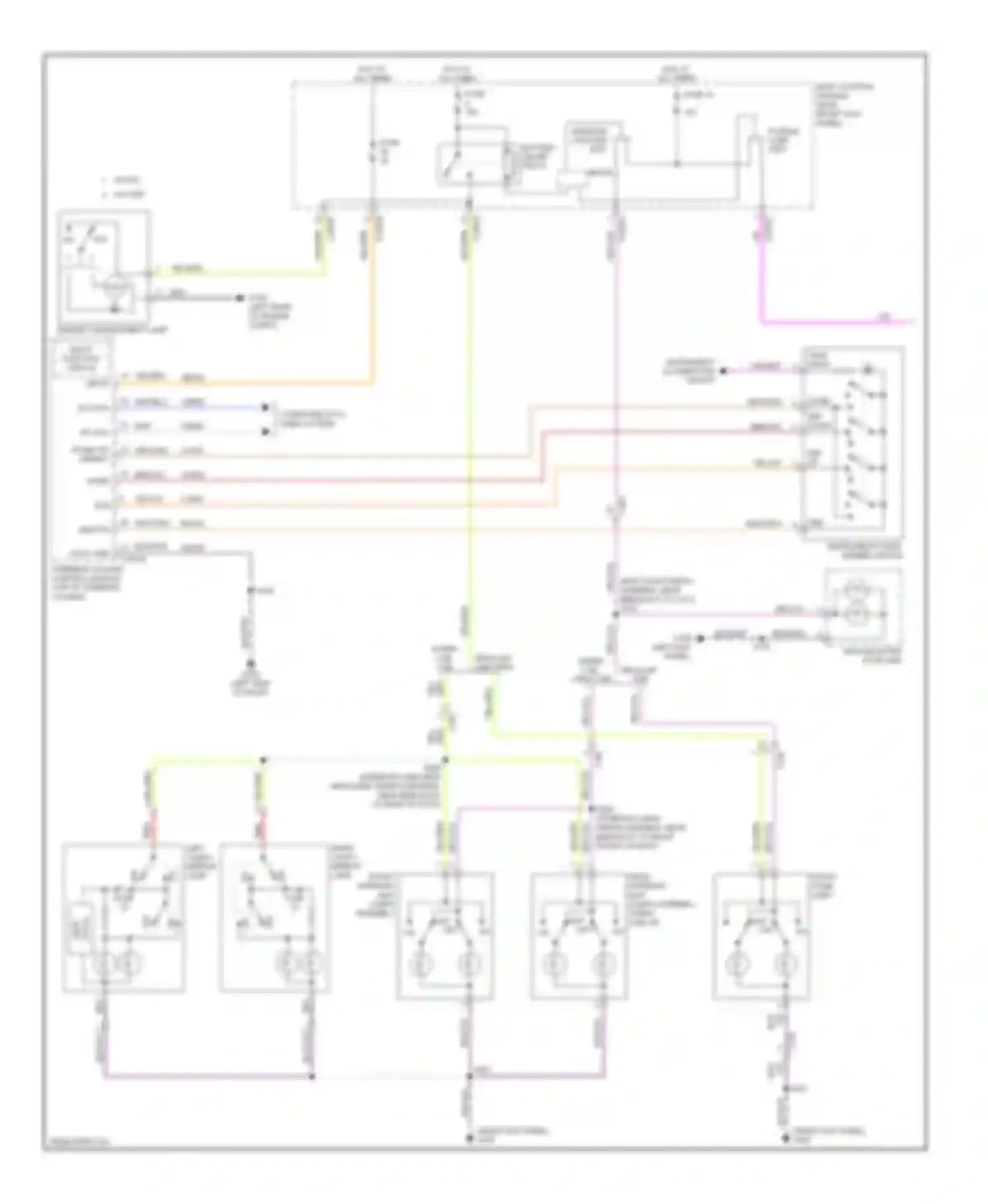 Pickup F350 Super Duty Ford  (1999-2012): Courtesy lamps circuit (1 of 2)