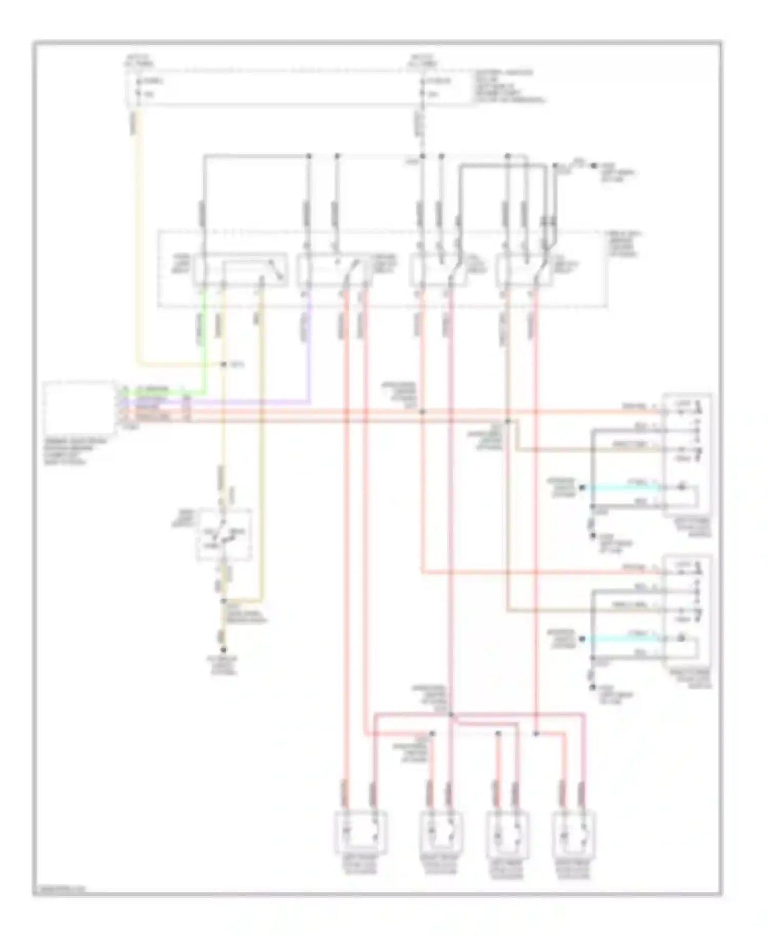 Pickup F350 Super Duty Ford  (1999-2012): Power door locks circuit, with remote/keyless entry-crew cab