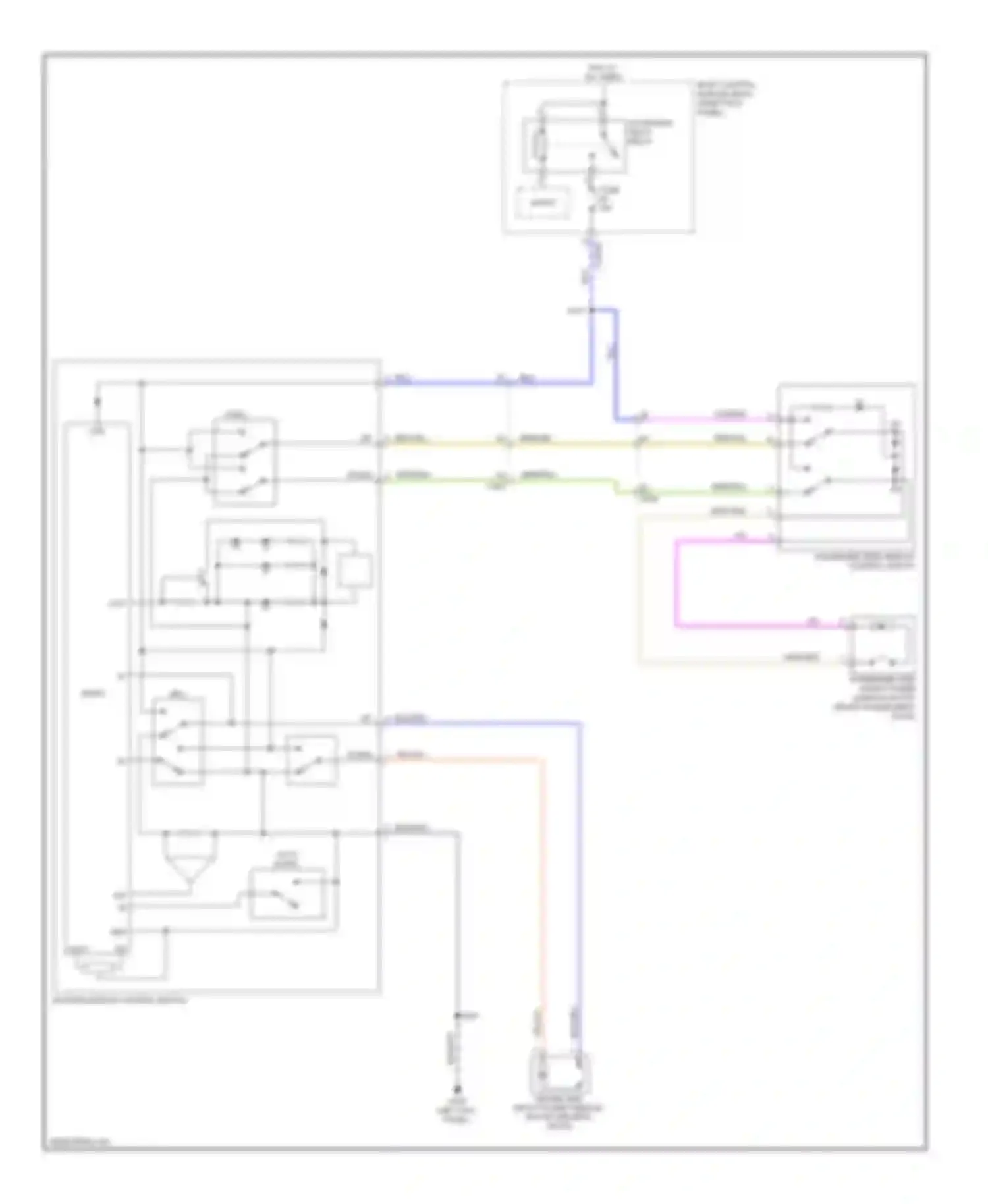 Pickup F350 Super Duty Ford  (1999-2012): Power windows circuit, except crew cab