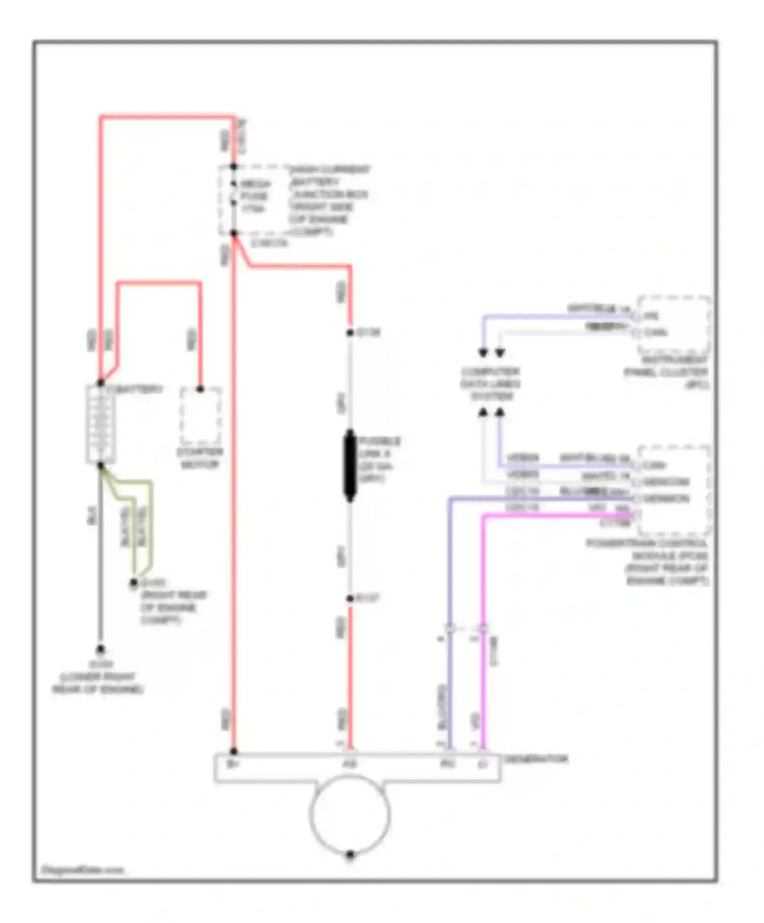 Pickup F350 Super Duty Ford  (1999-2012): 6.2l flex fuel, charging circuit