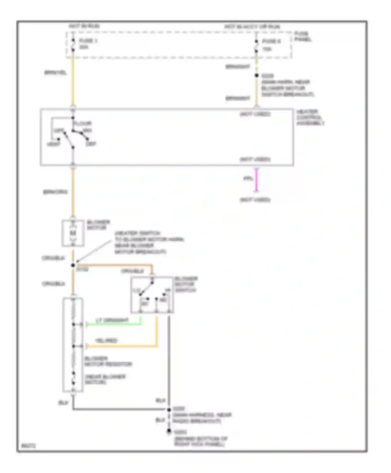 Pickup F350 Ford  (1996-1997): Heater circuit