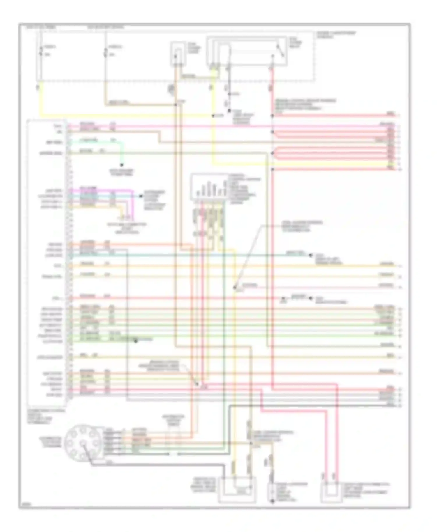 Pickup F350 Ford  (1996-1997): Wiring diagram engine performance 7.5ls, california (1 of 4)