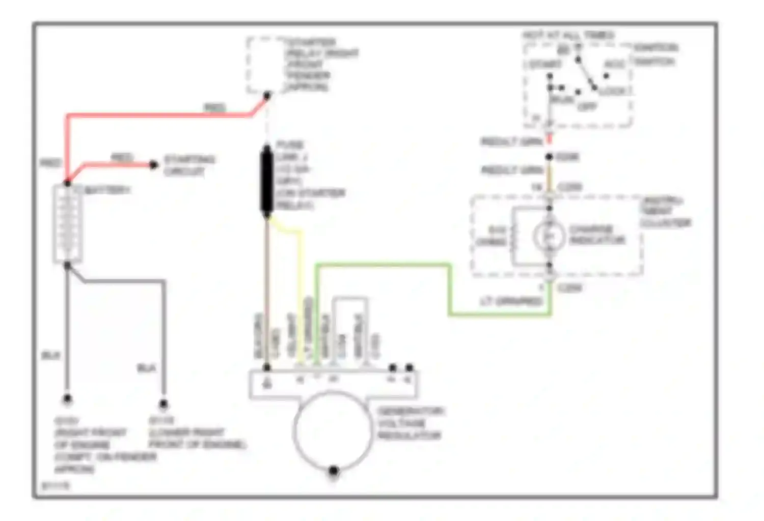 Pickup F350 Ford  (1996-1997): 7.5l, charging circuit